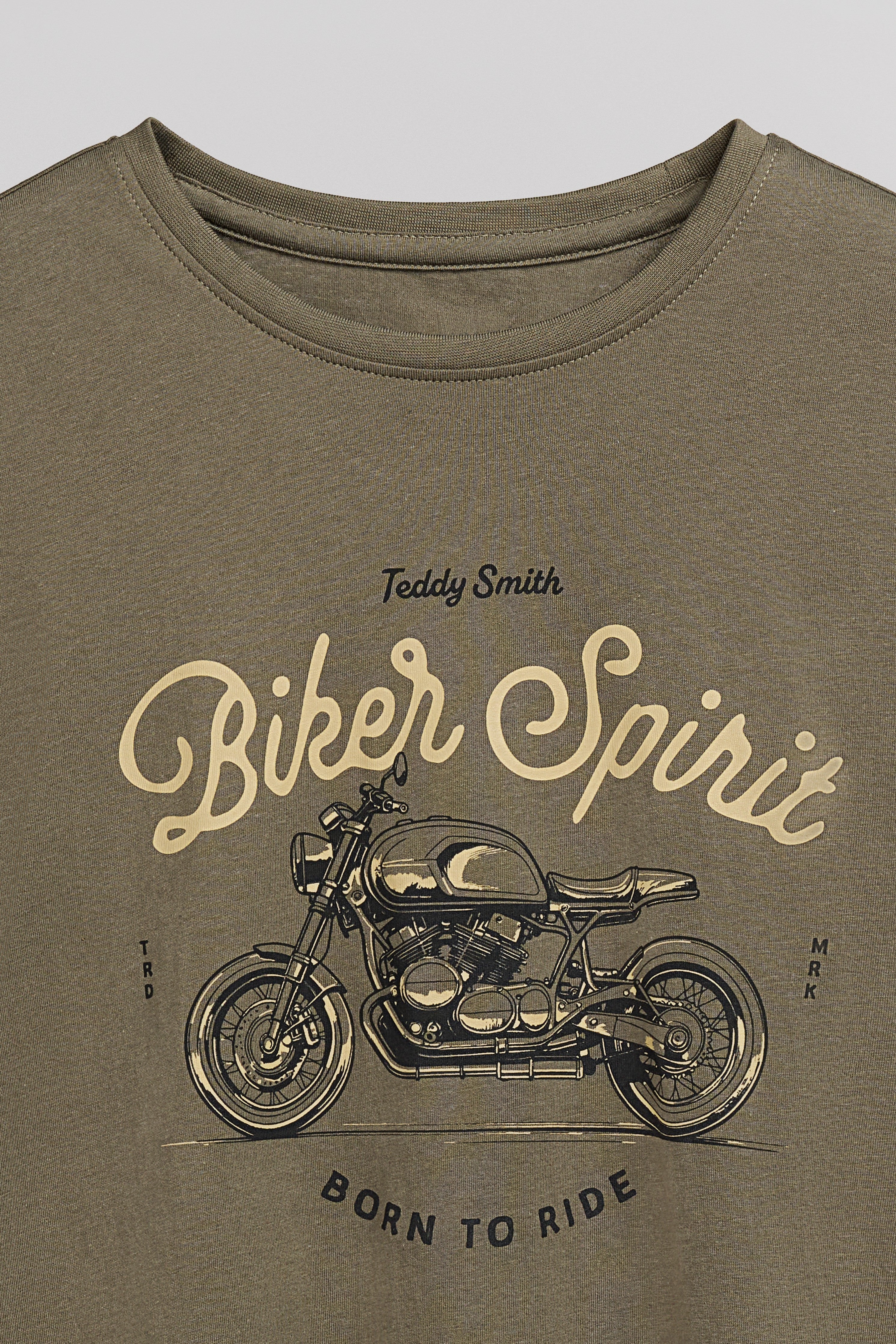Teddy Smith T-Carso MC t-shirt kaki imprimé moto homme