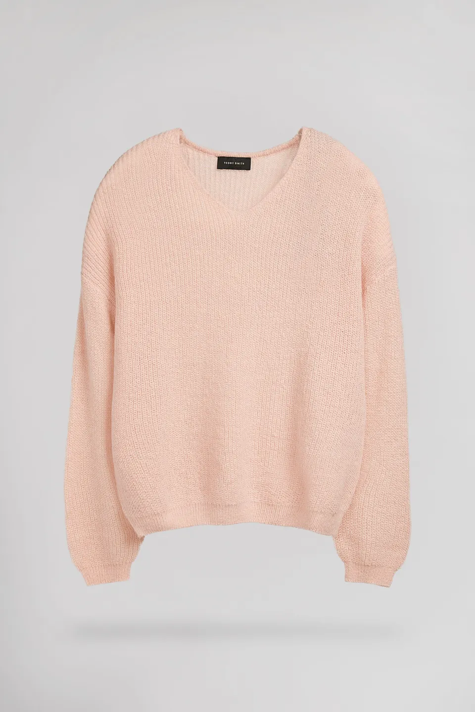 Teddy Smith P-Mag Jr pull col V rose pâle fille