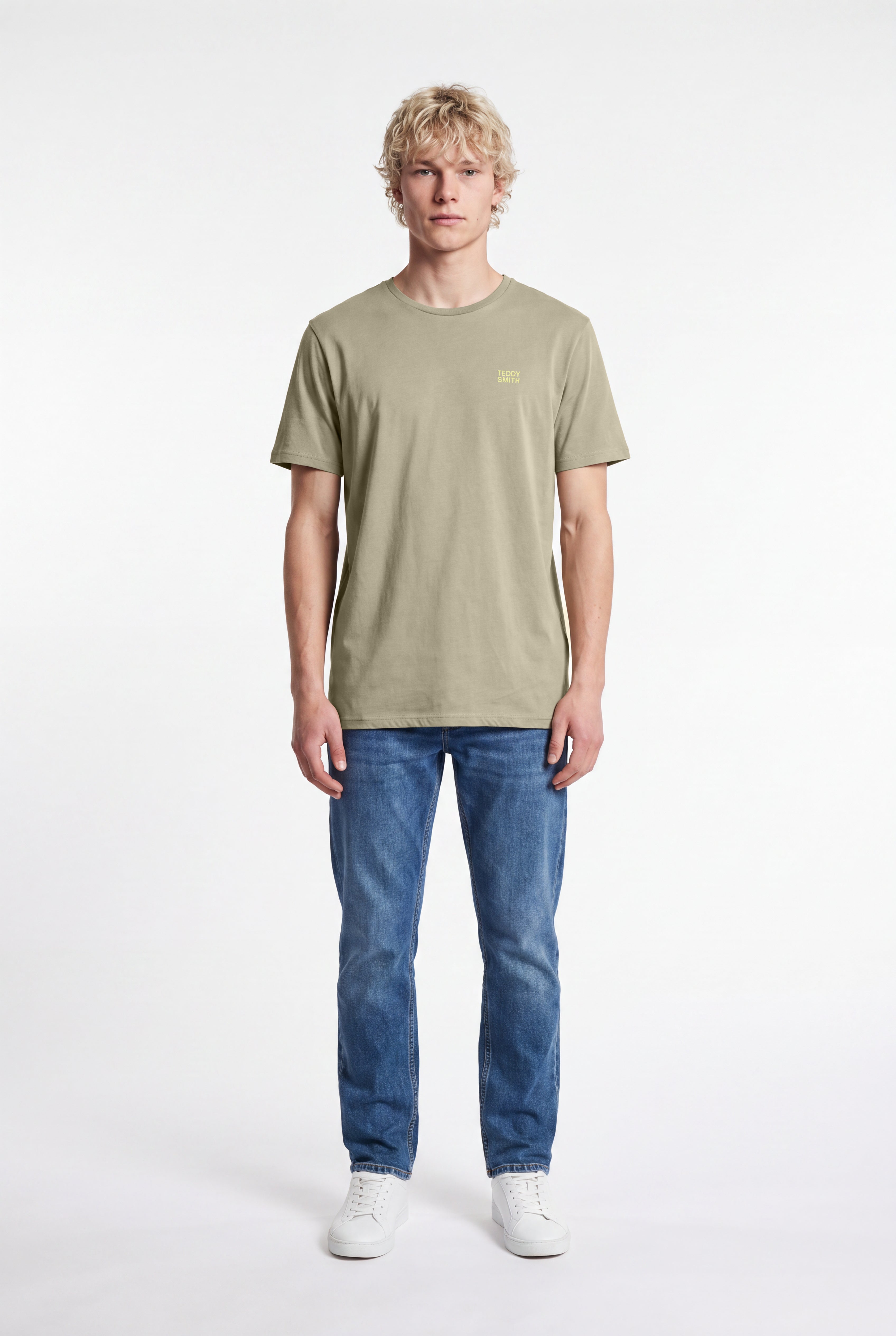 Teddy Smith The Tee 1 MC t-shirt kaki clair coton