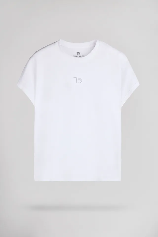 Teddy Smith T-Diana T-shirt femme blanc coton uni