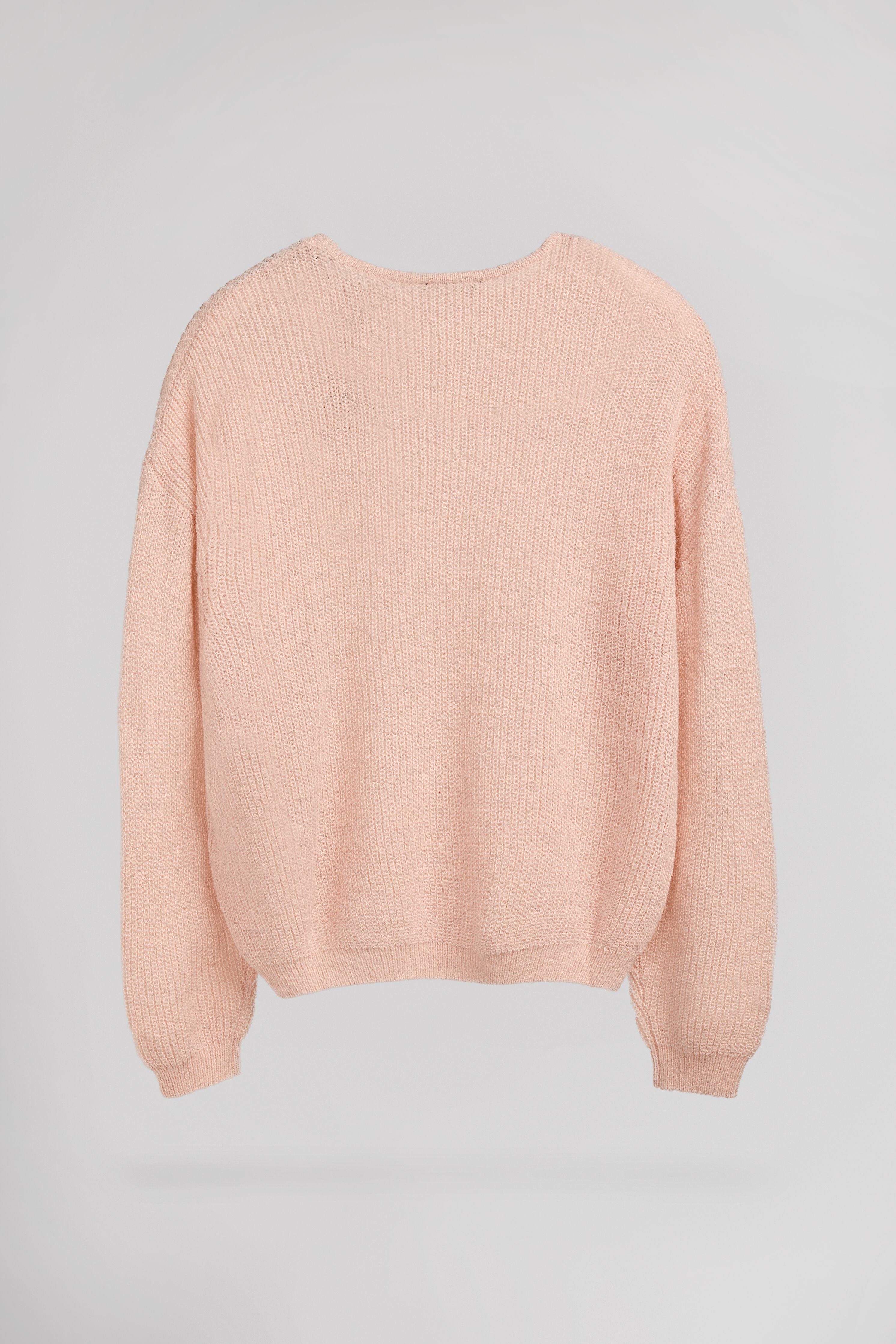 Teddy Smith P-Mag Jr pull col V rose pâle fille