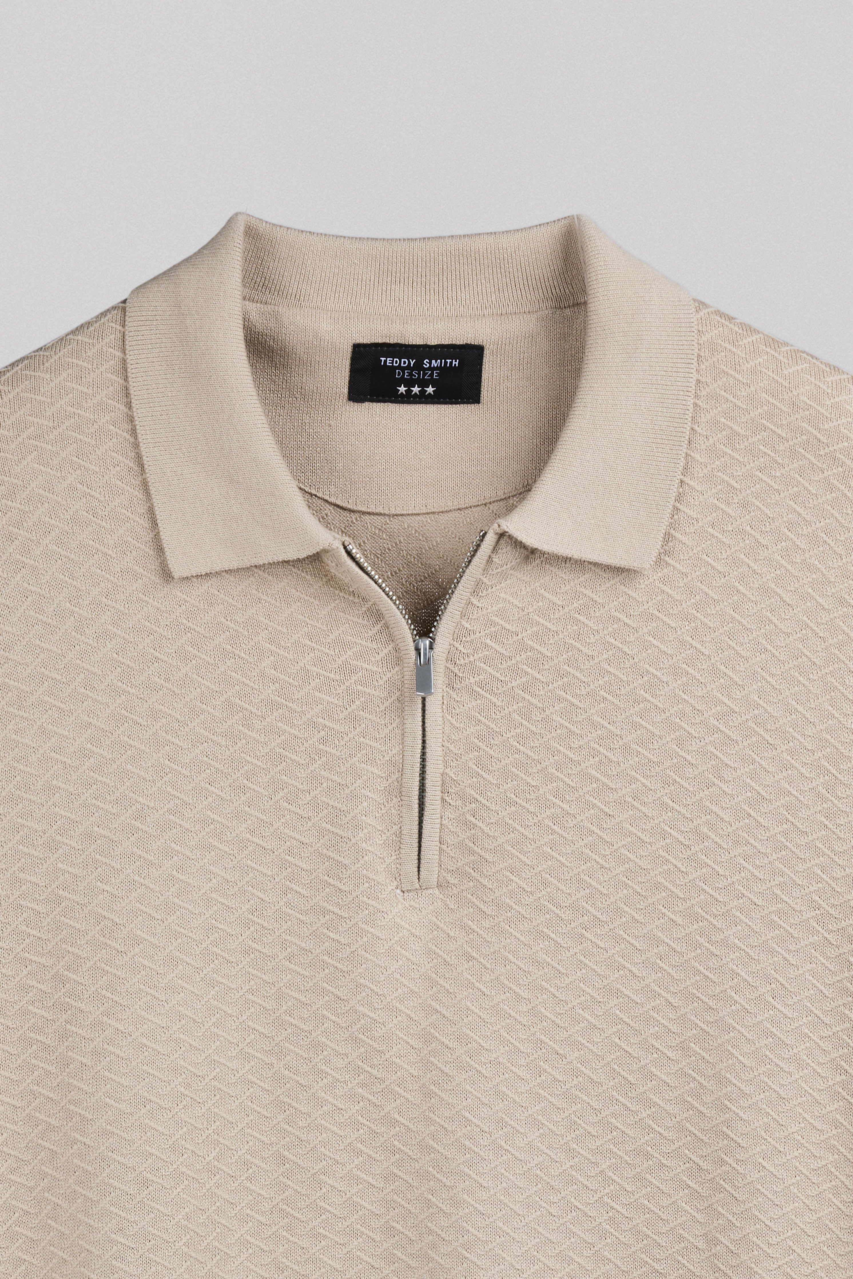 Teddy Smith P-Lynn polo manches longues beige lin coton