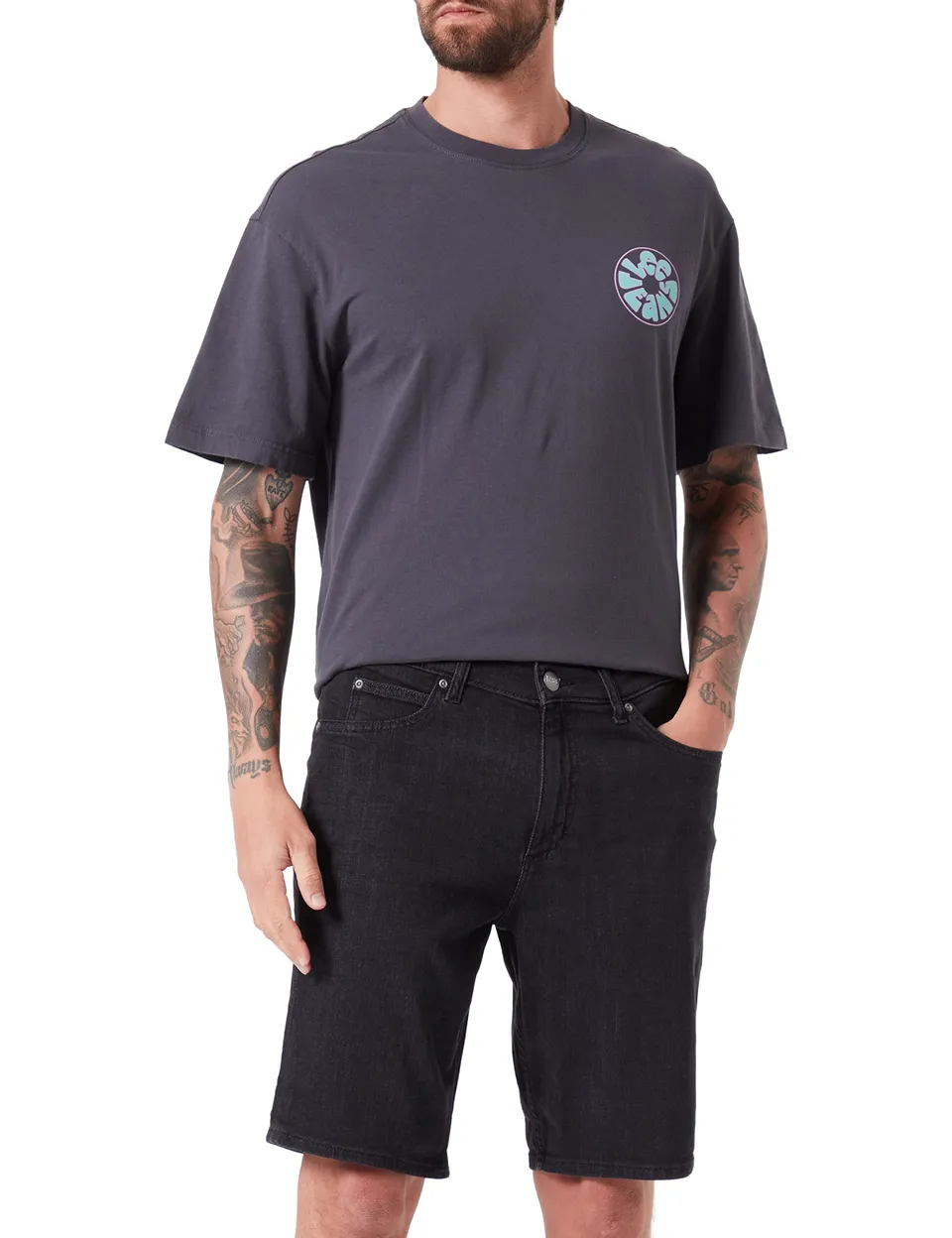Lee Legendary short jean homme noir délavé extensible