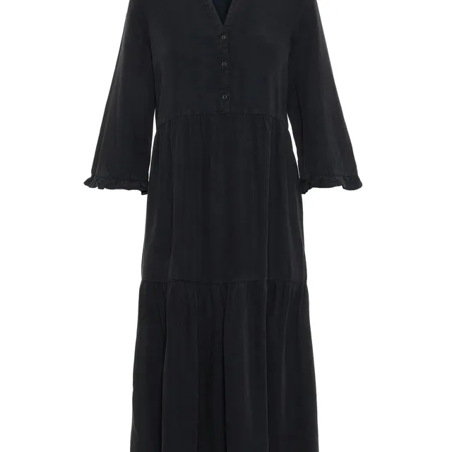 Noisy May robe longue boutonnée col V volants