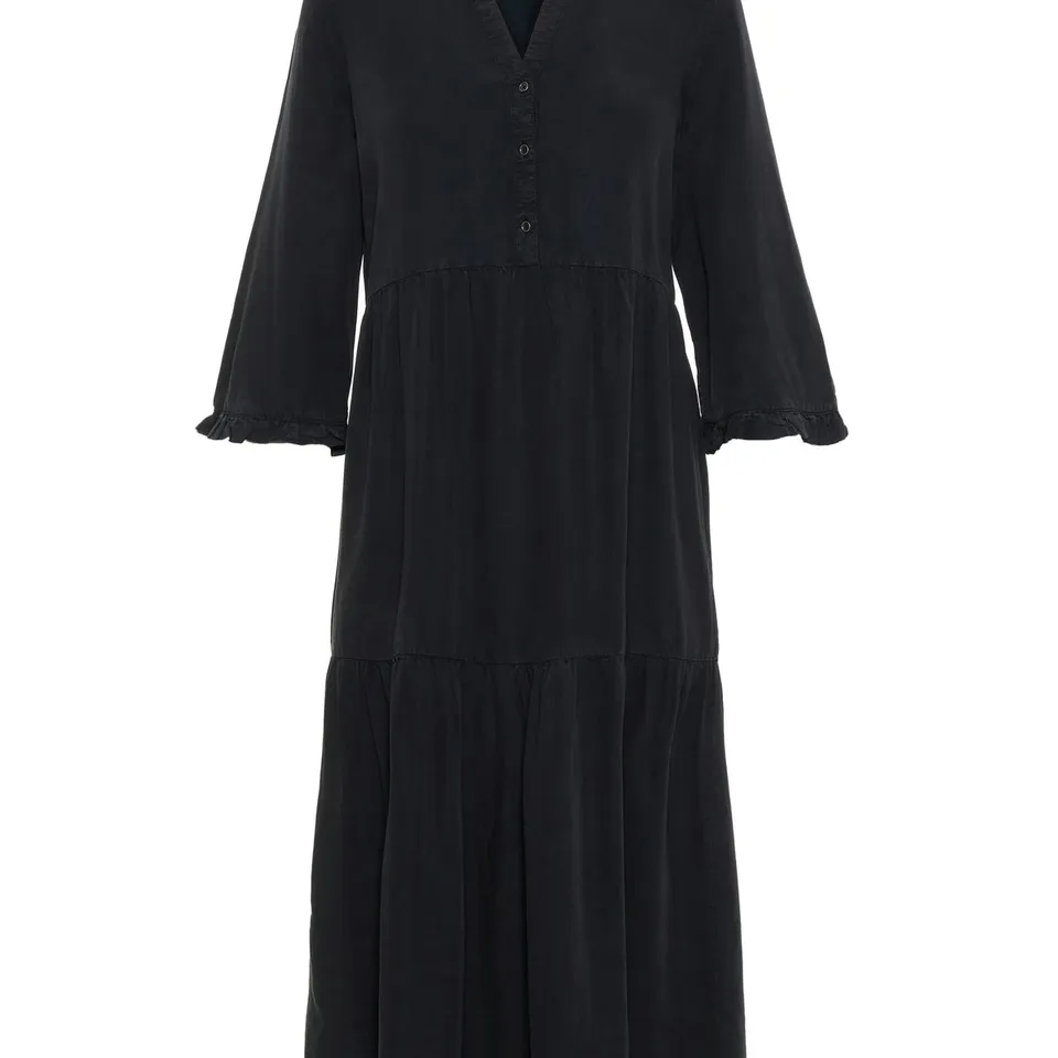 Noisy May robe longue boutonnée col V volants