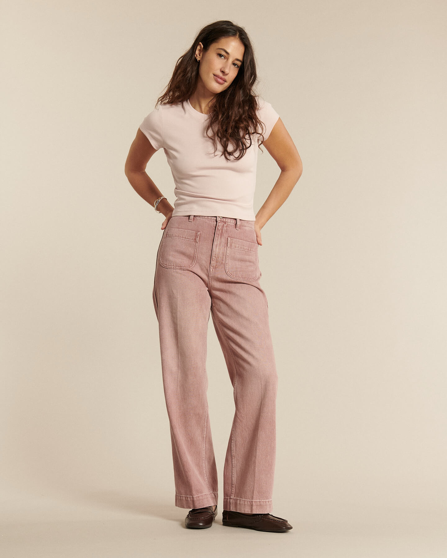 Labdip Samuel jean large taille haute quartz rosé