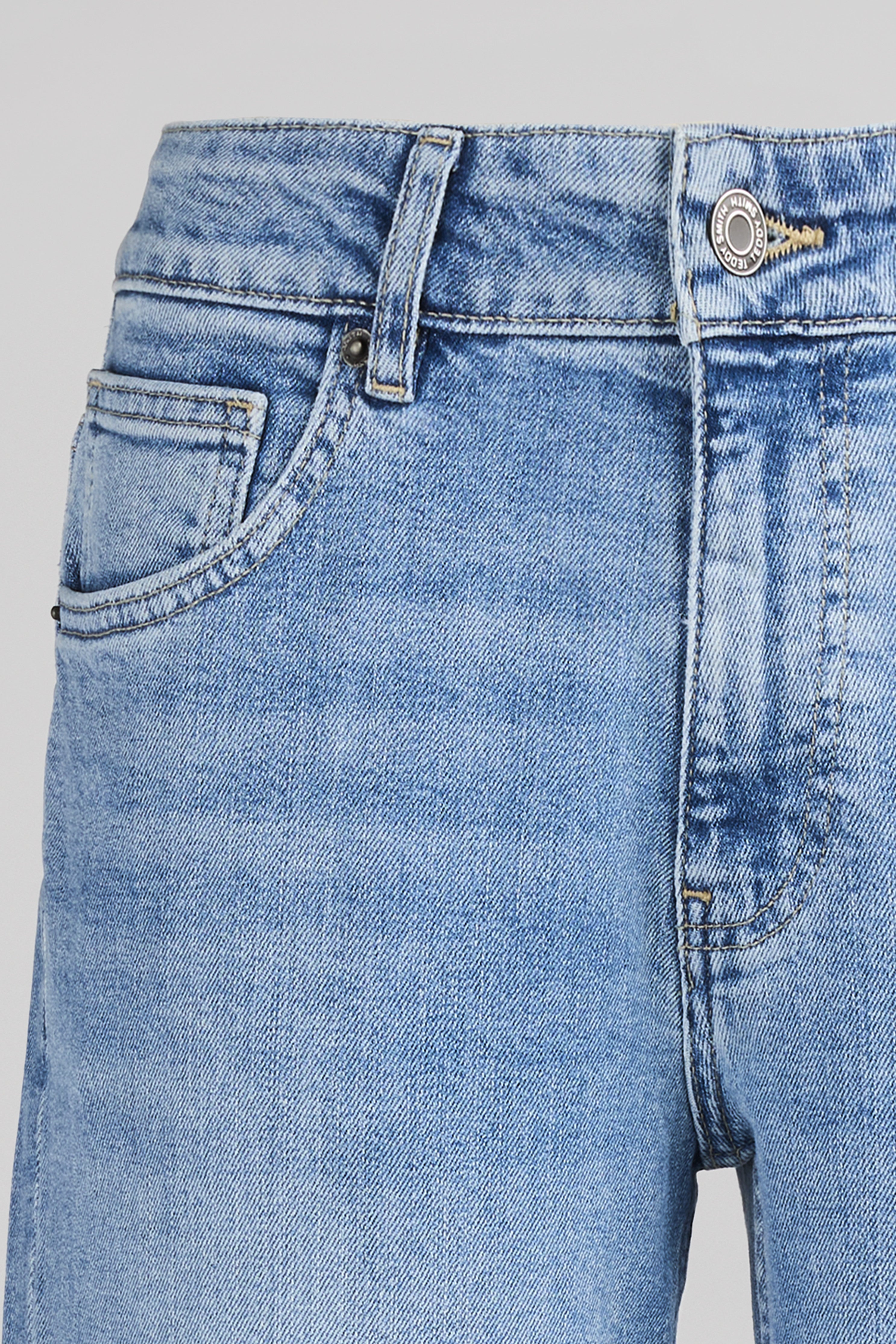 Teddy Smith Boyfriend jean droit bleu clair revers