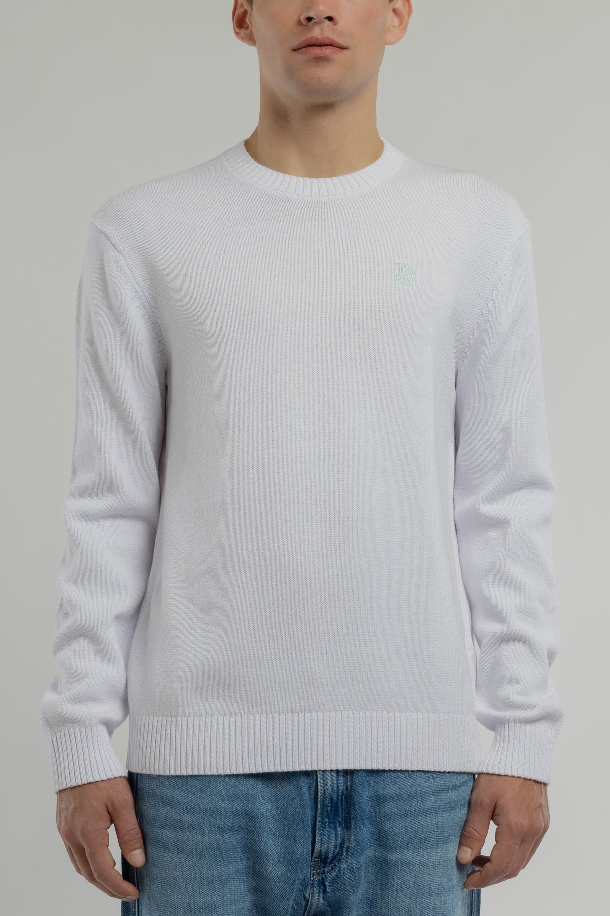 Teddy Smith P-Jimmy pull col rond blanc coton homme
