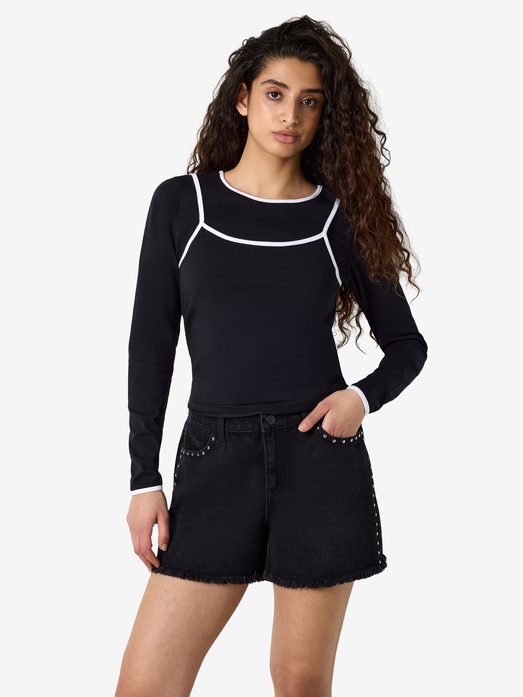 Noisy May NMKerry top manches longues effet superposé slim