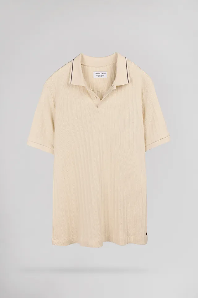 Teddy Smith P-Drice MC polo cream jacquard coton