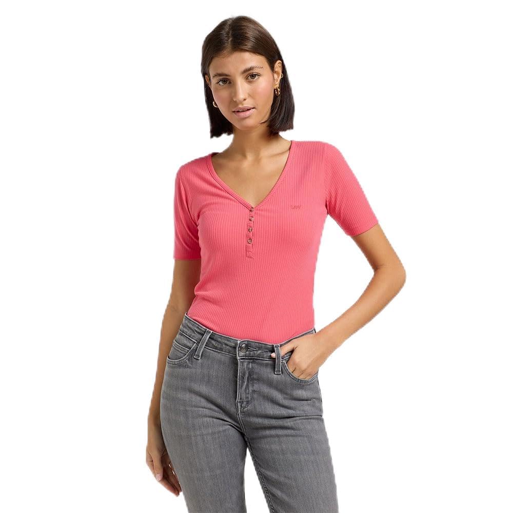 Lee SS Henley tee-shirt femme litchi viscose coupe slim