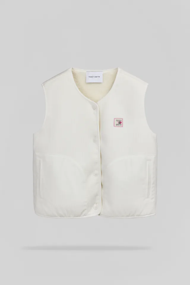 Teddy Smith B-Velvet Middle blouson blanc velours femme