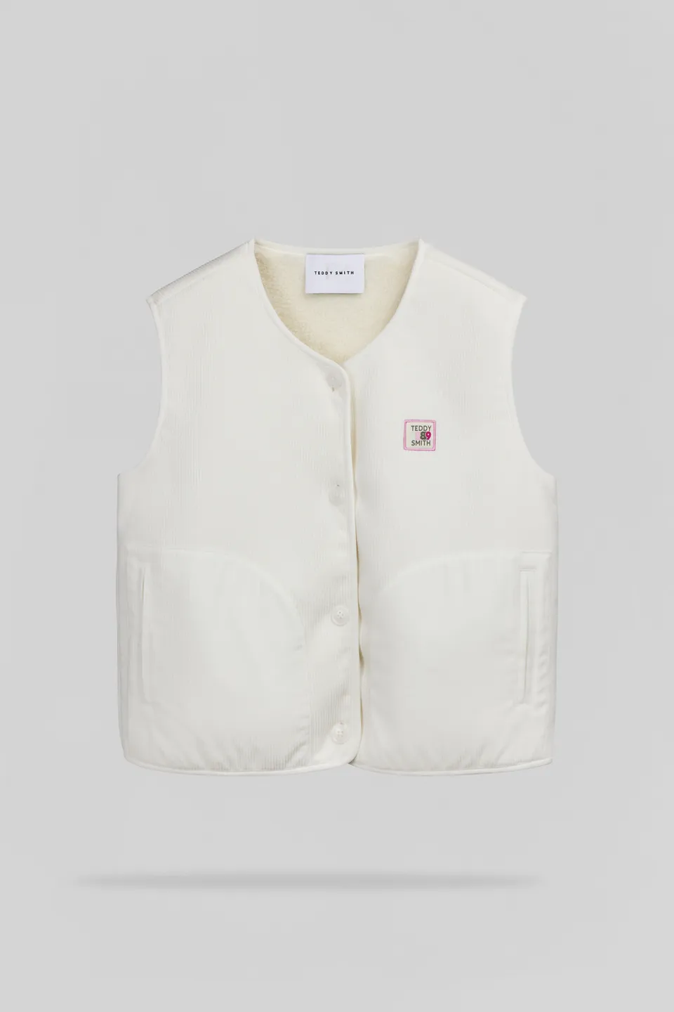 Teddy Smith B-Velvet Middle blouson blanc velours femme