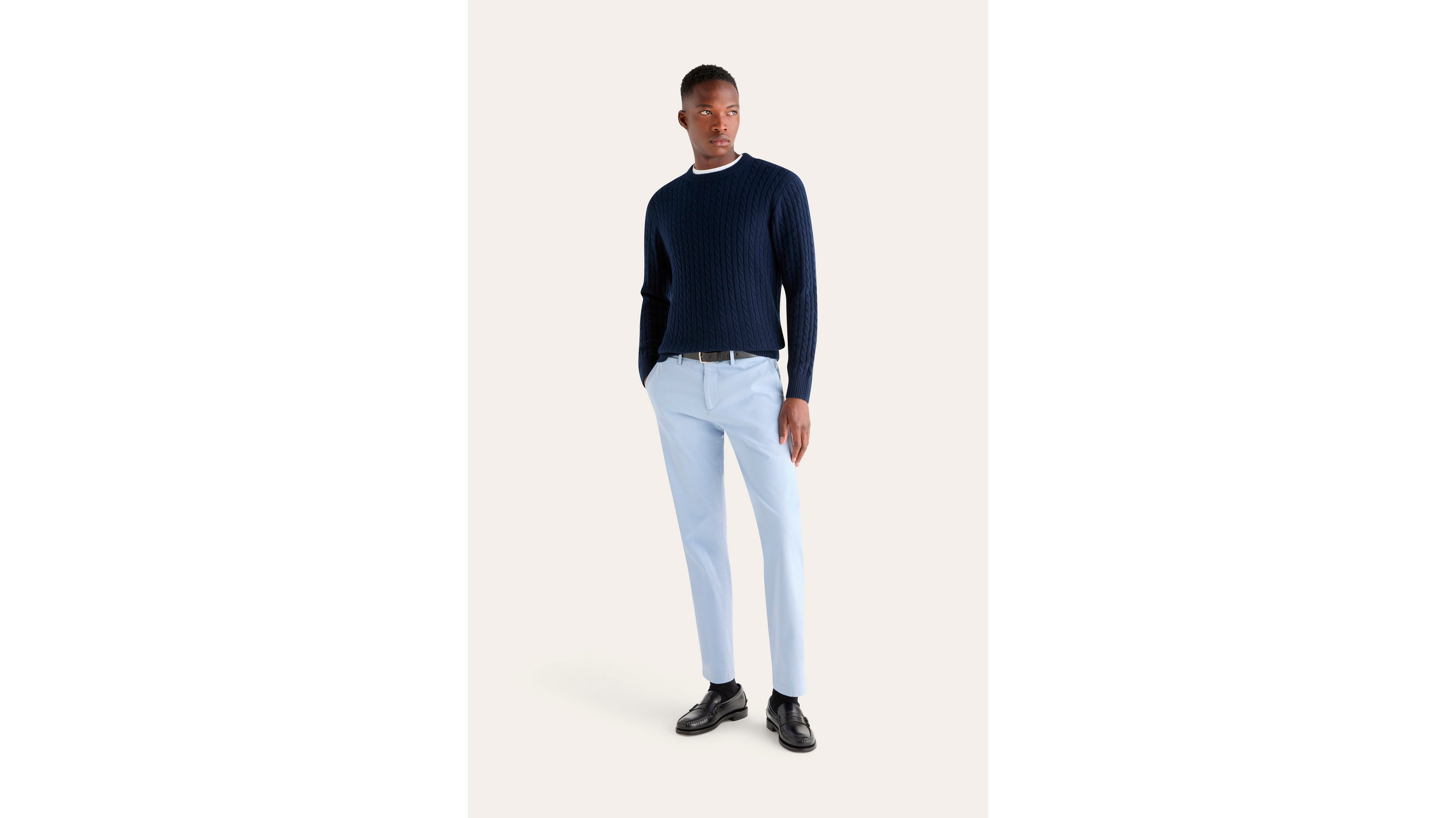 Dockers Premium pull col rond bleu Navy Blazer regular