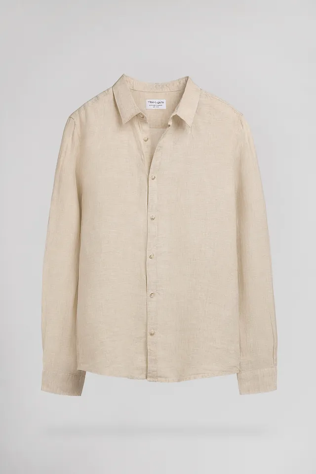 Teddy Smith C-Linen ML chemise lin beige homme