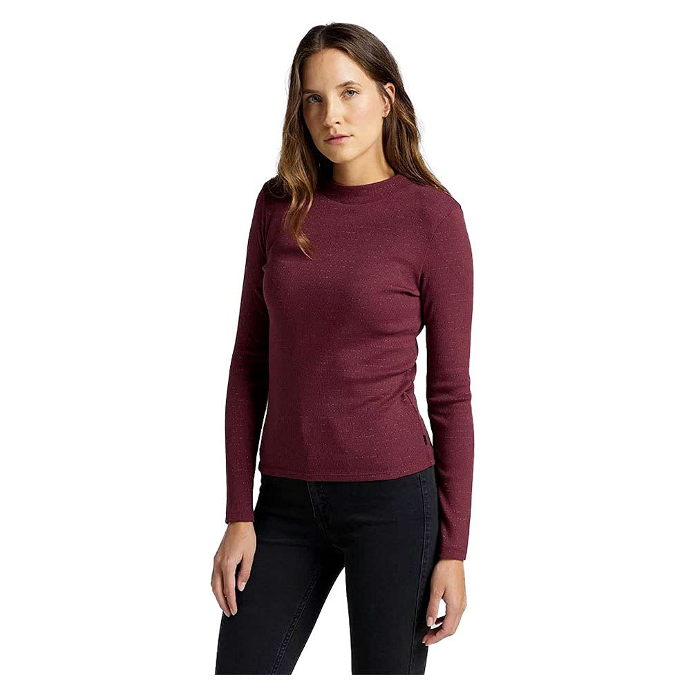 Lee High Neck Rib t-shirt femme côtelé