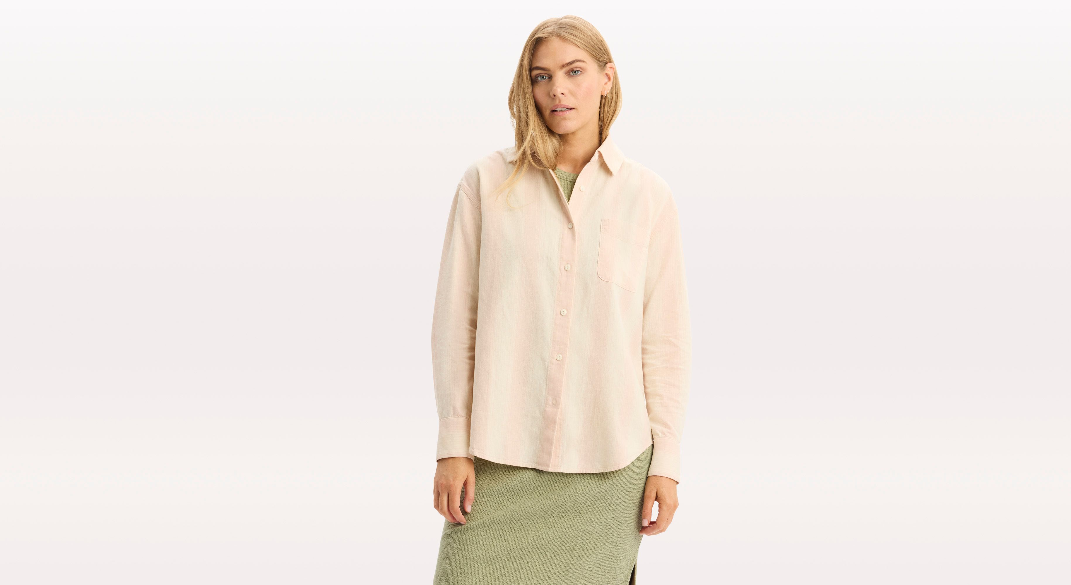 Dockers Relaxed Chemise Femme Rose Coupe Relaxed