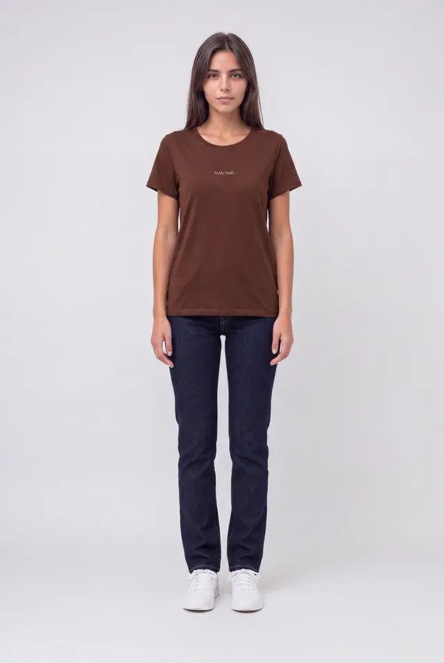 Teddy Smith T-Ribelle MC t-shirt femme chocolat coton