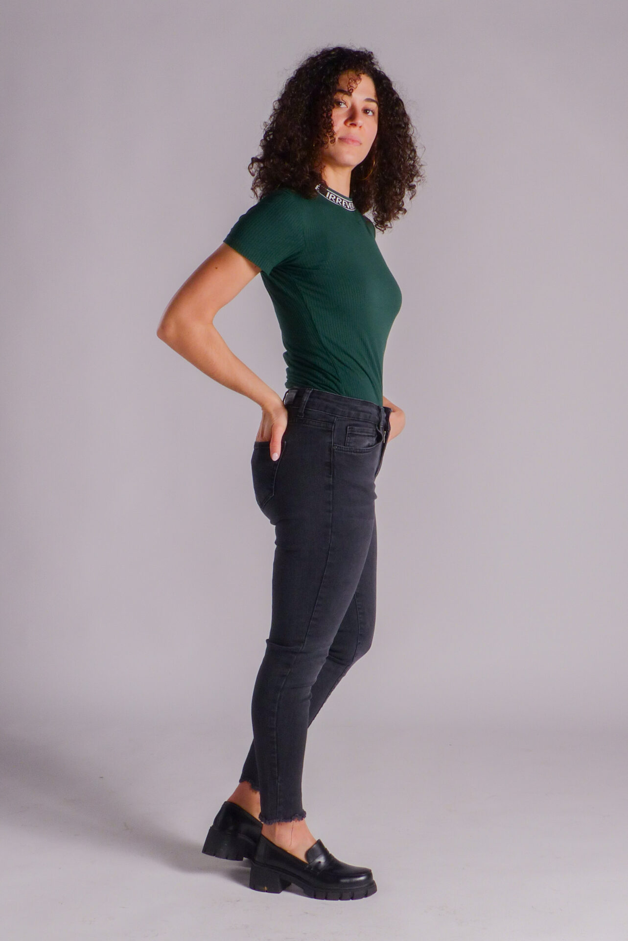 AA Spontané Skinny Effiloché jean noir chevilles