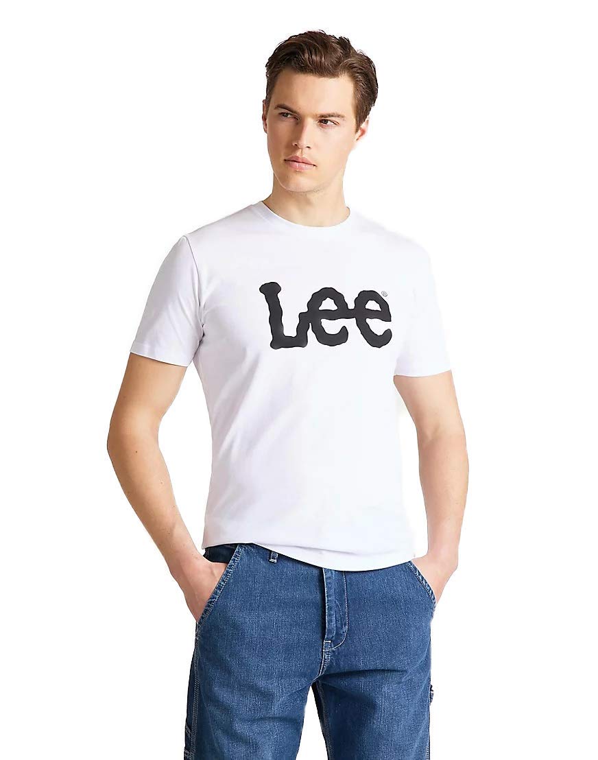 Lee Wobbly Logo Tee t-shirt Navy Drop coton