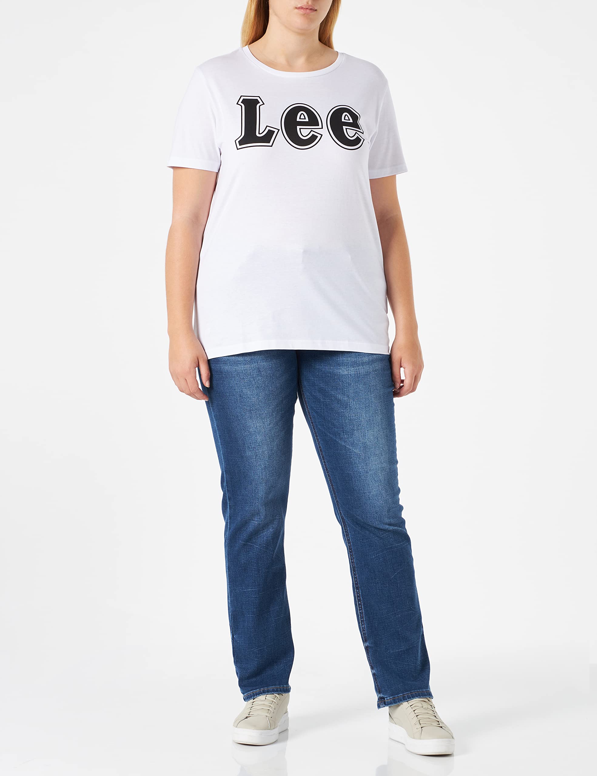 Lee Logo Tee t-shirt droit blanc logo imprimé