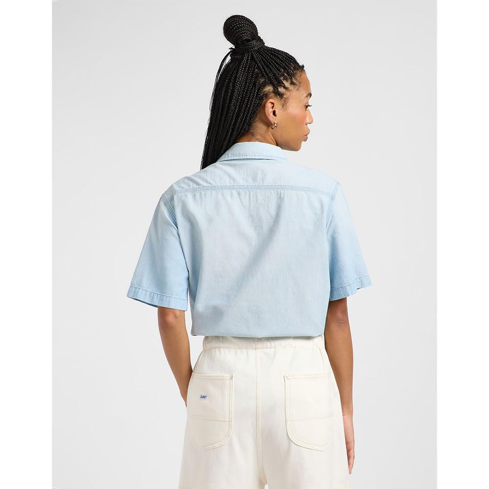 Lee Chambray Utility Shirt chemise femme L bleu clair