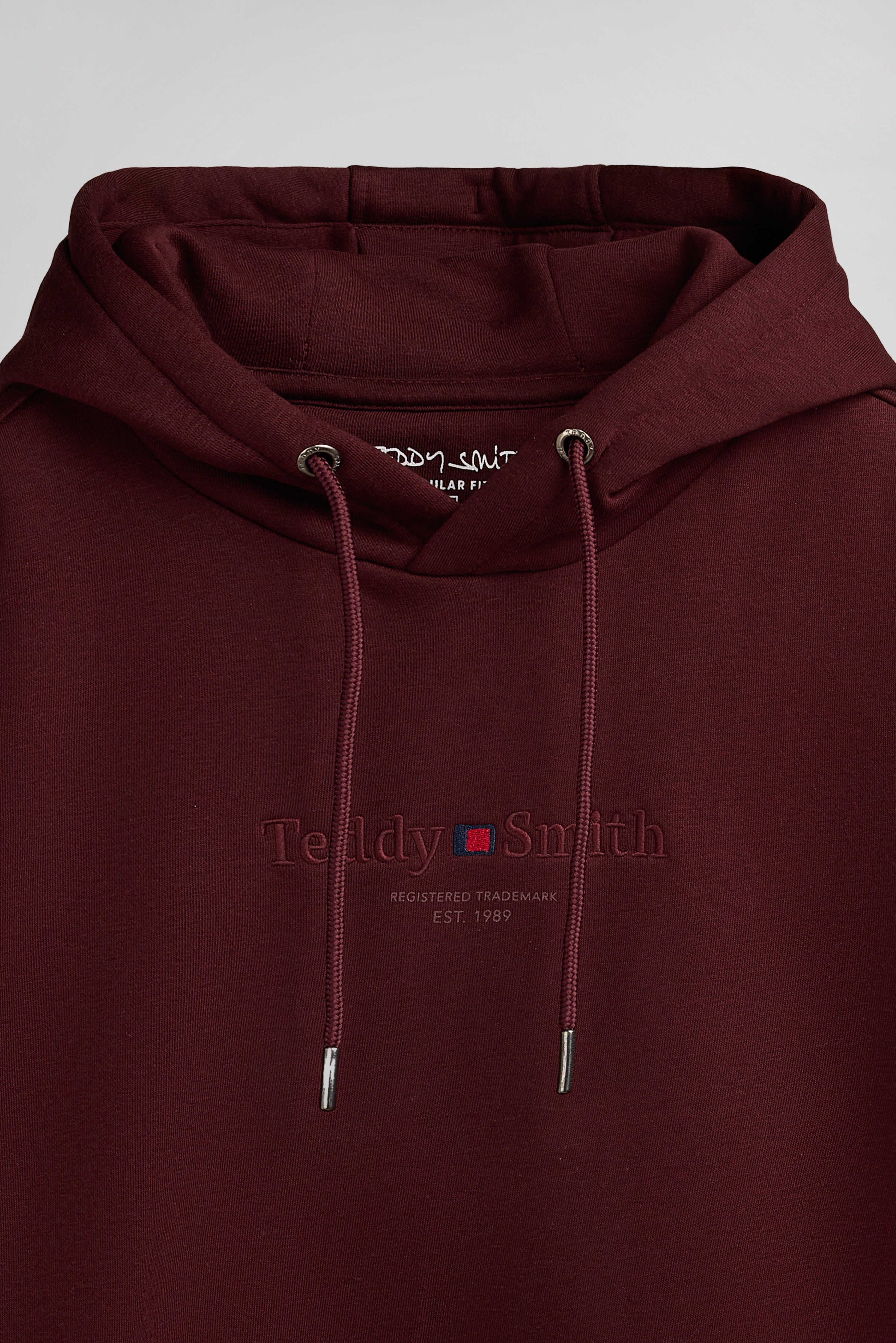 Teddy Smith S-Jim Hoody sweat capuche bordeaux foncé homme