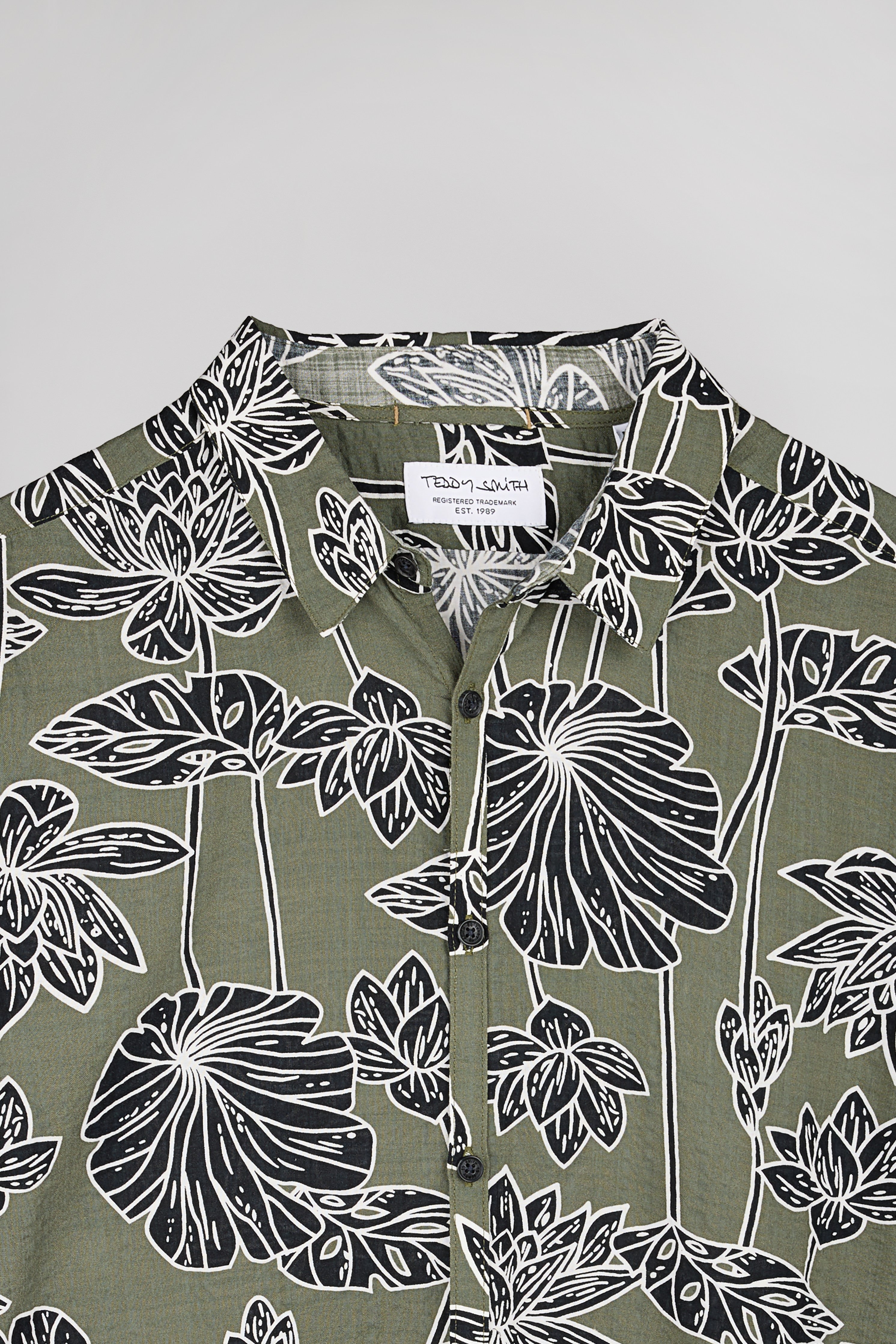 Teddy Smith C-Dixon MC Chemise Kaki Homme Fleurs