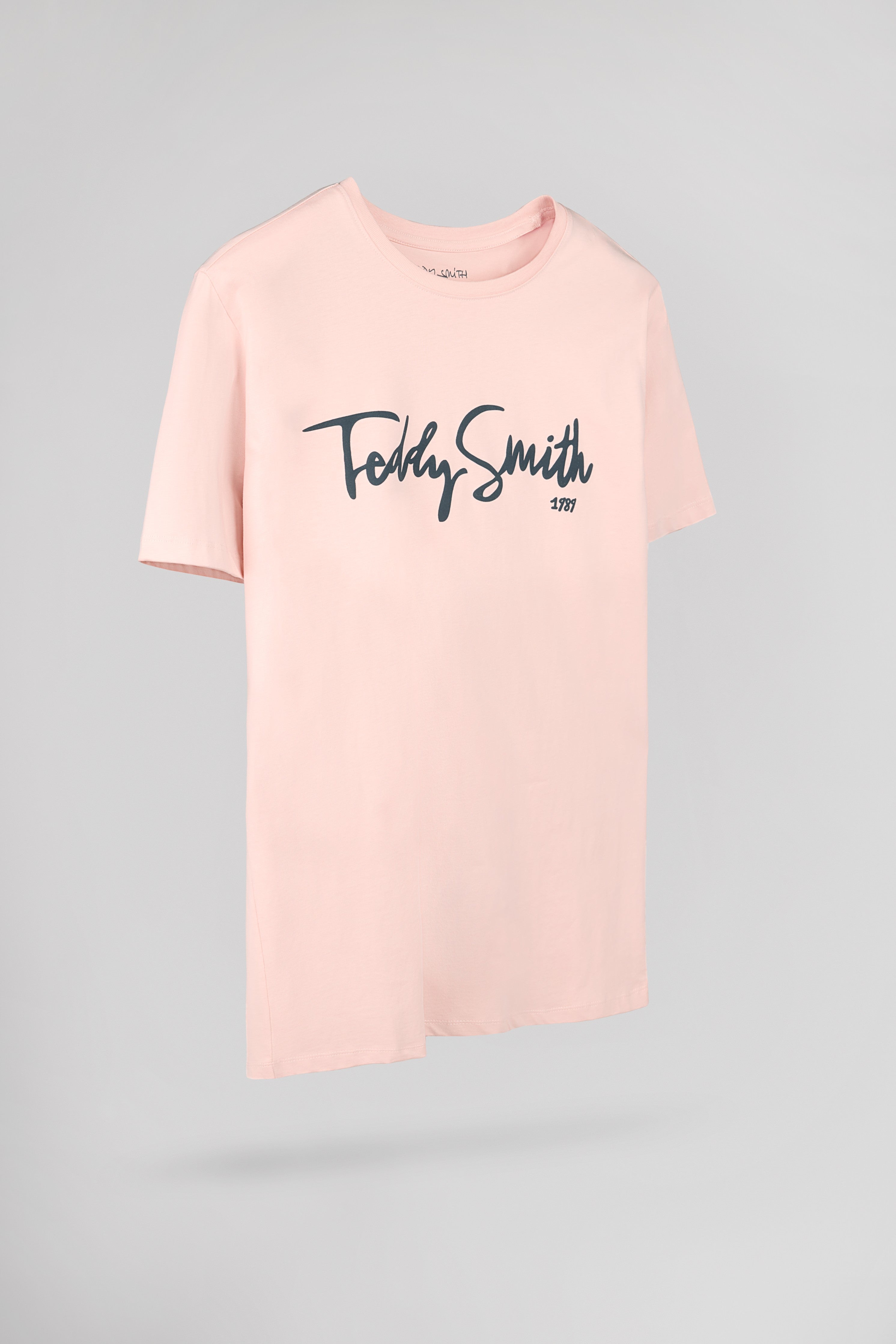 Teddy Smith T-Evry MC T-shirt Rose Pastel Col Rond