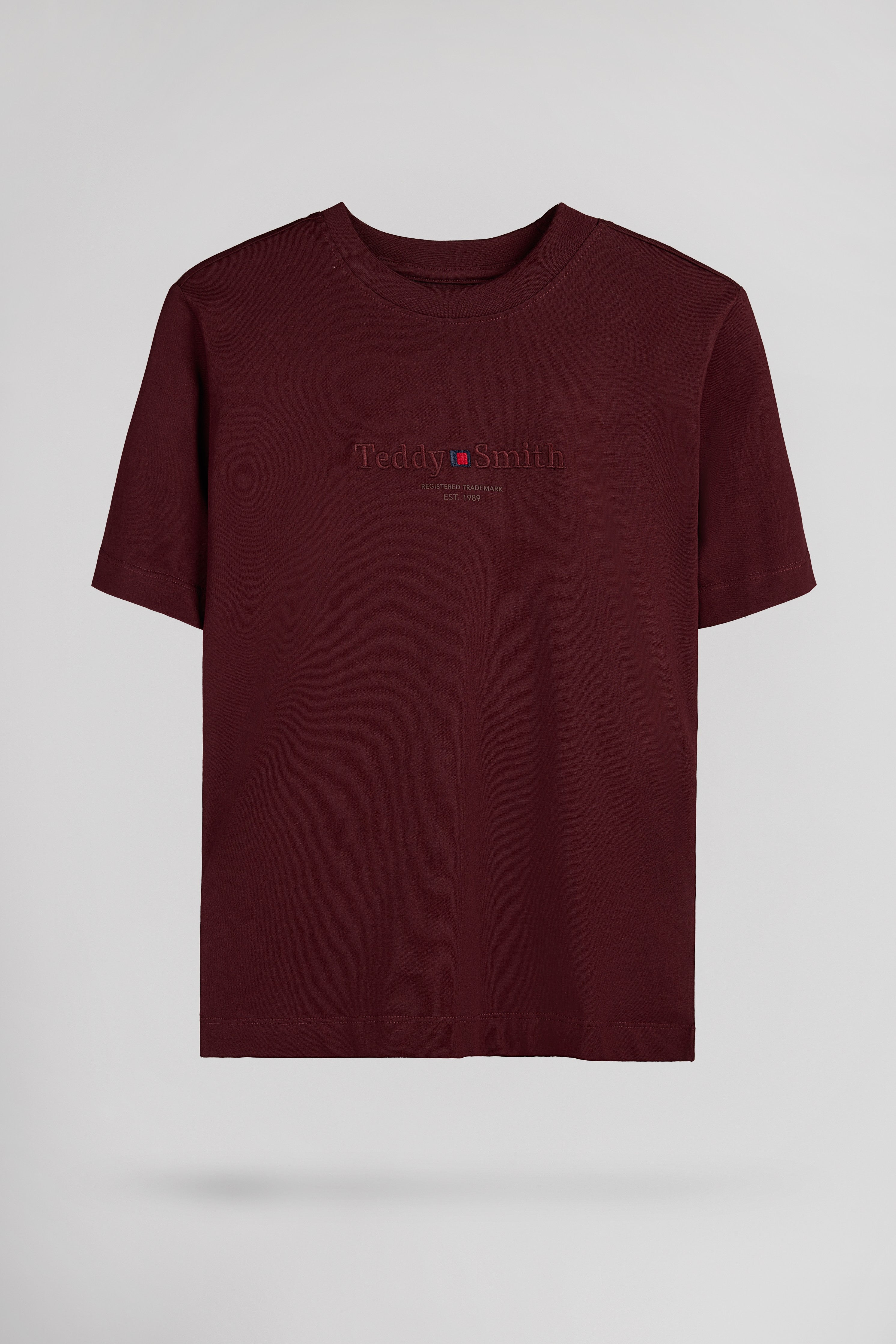 Teddy Smith T-Jim t-shirt bordeaux garçon coton