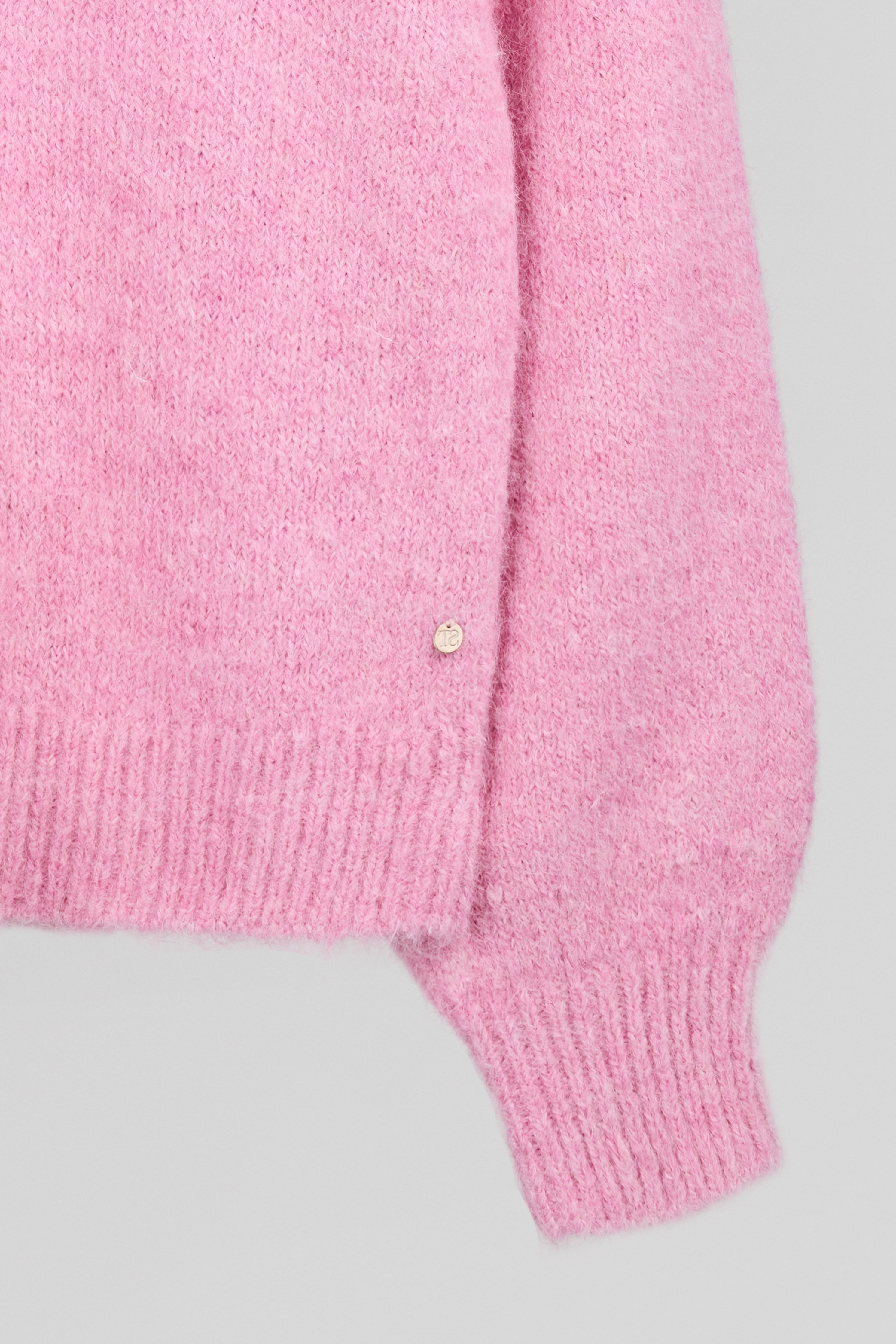 Teddy Smith P-Keith pull oversize rose col V chiné