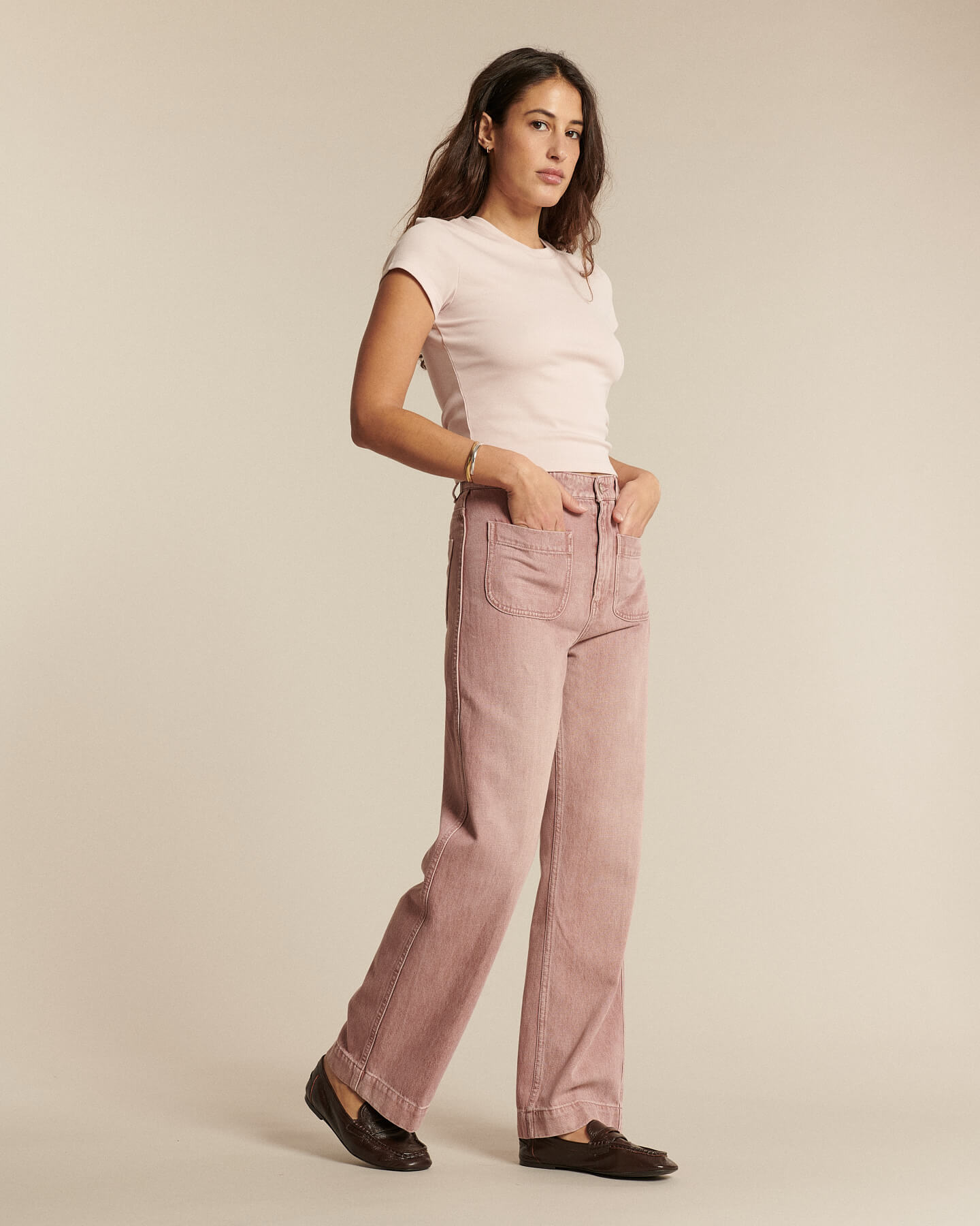 Labdip Samuel jean large taille haute quartz rosé