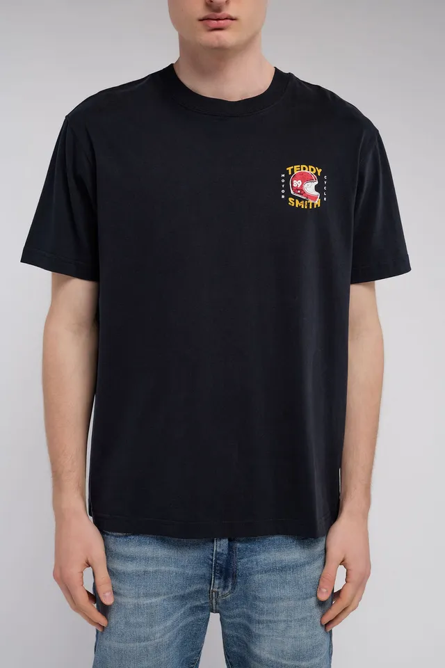 Teddy Smith T-Rubber MC t-shirt dark navy ample vintage