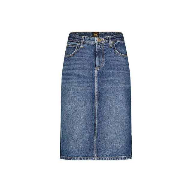 Lee Midi jupe jean femme Dark Glamour 31W taille haute