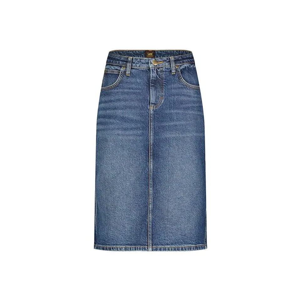 Lee Midi jupe jean femme Dark Glamour 31W taille haute