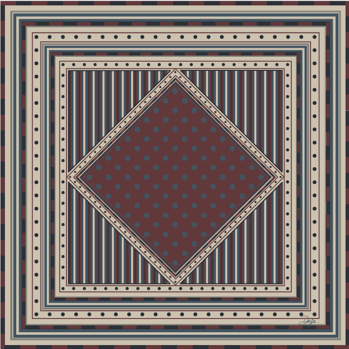 DIEGA FAREO foulard soie marine prune