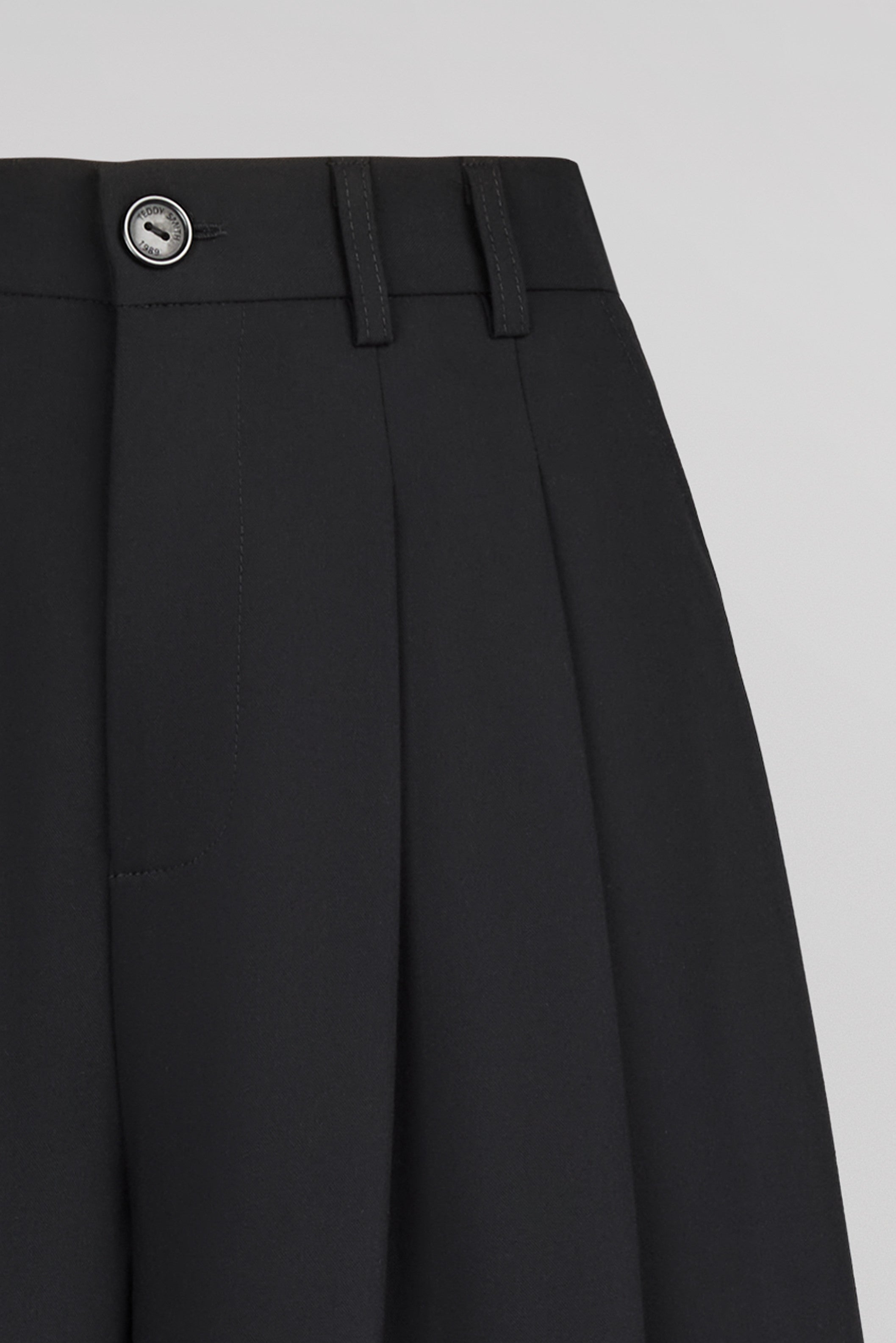 Teddy Smith P-Miley pantalon wide leg noir taille haute