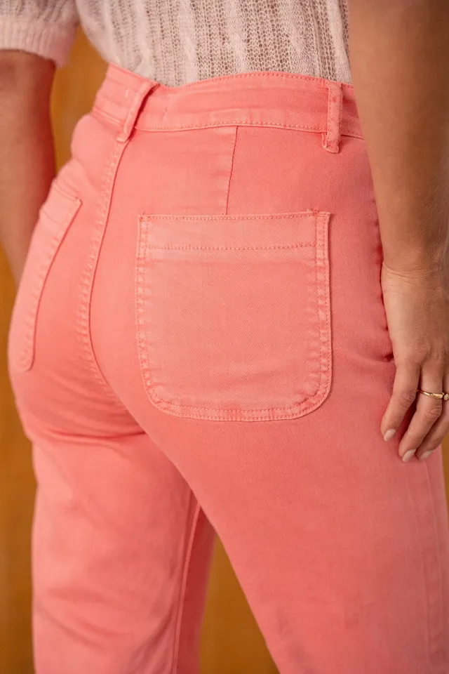 Maison Onado Filina jean flare corail coton stretch