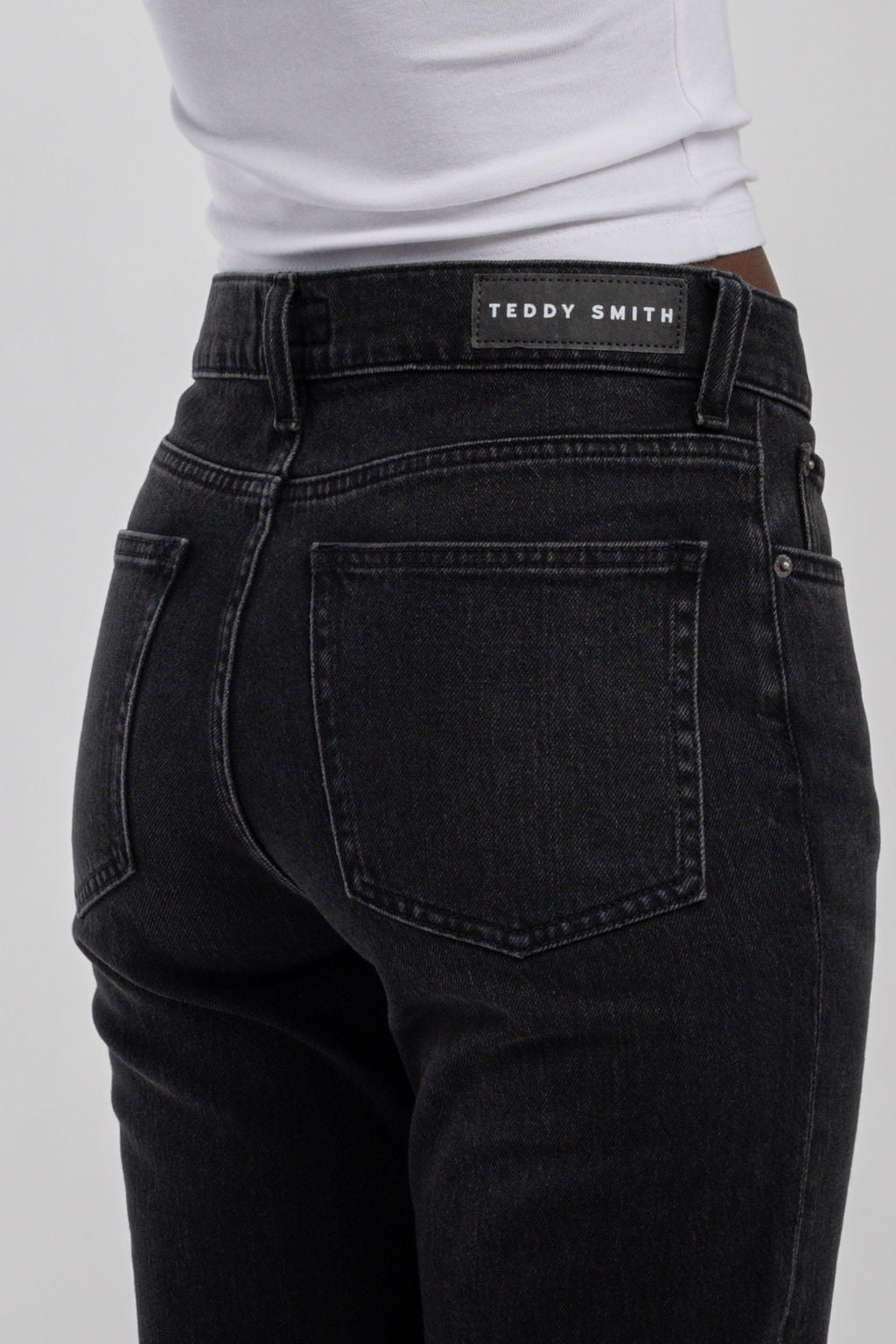 Teddy Smith P-Ginger Straight Jean droit black used taille haute