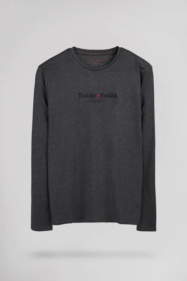 Teddy Smith T-Jim ML Melange Black t-shirt manches longues