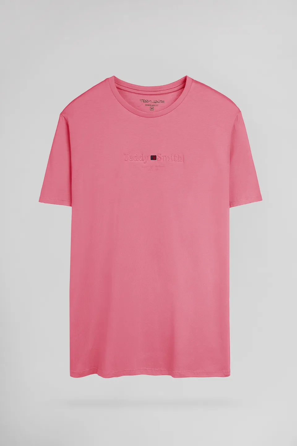 Teddy Smith T-Jim MC t-shirt rose vif coton
