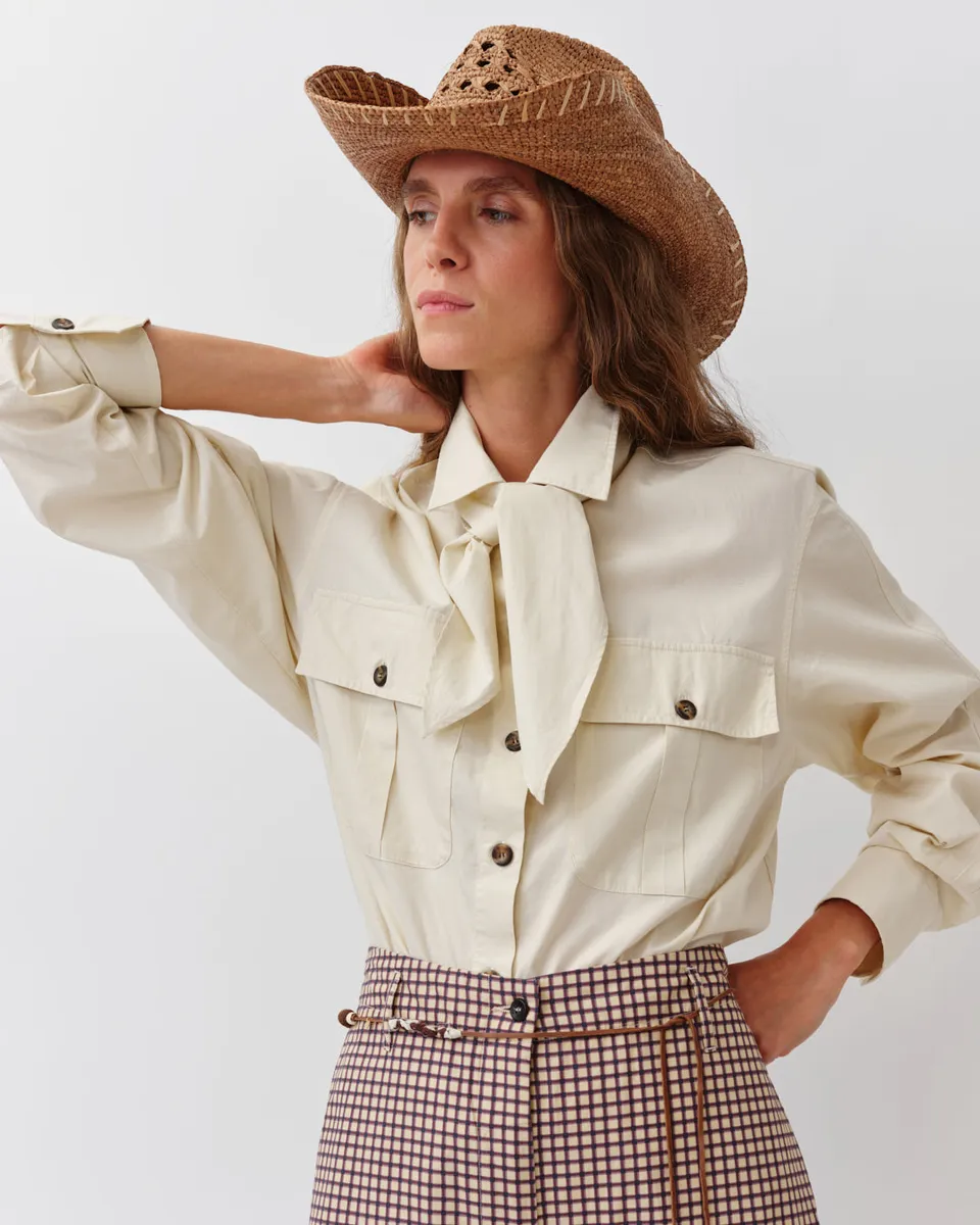 Diega Casata chemise ecru coupe ample