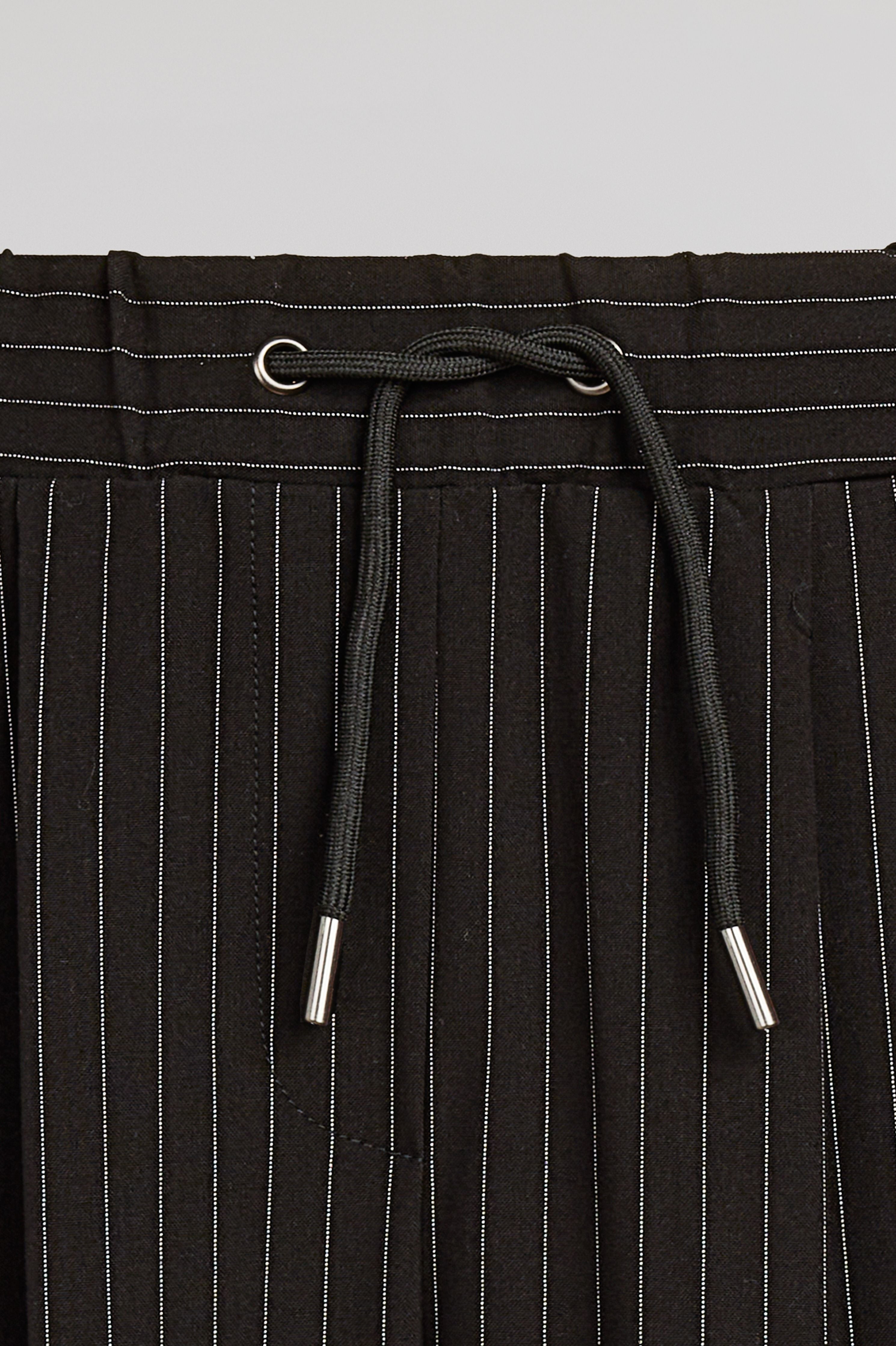 Teddy Smith Rayé JR Pantalon Fille Noir À Rayures