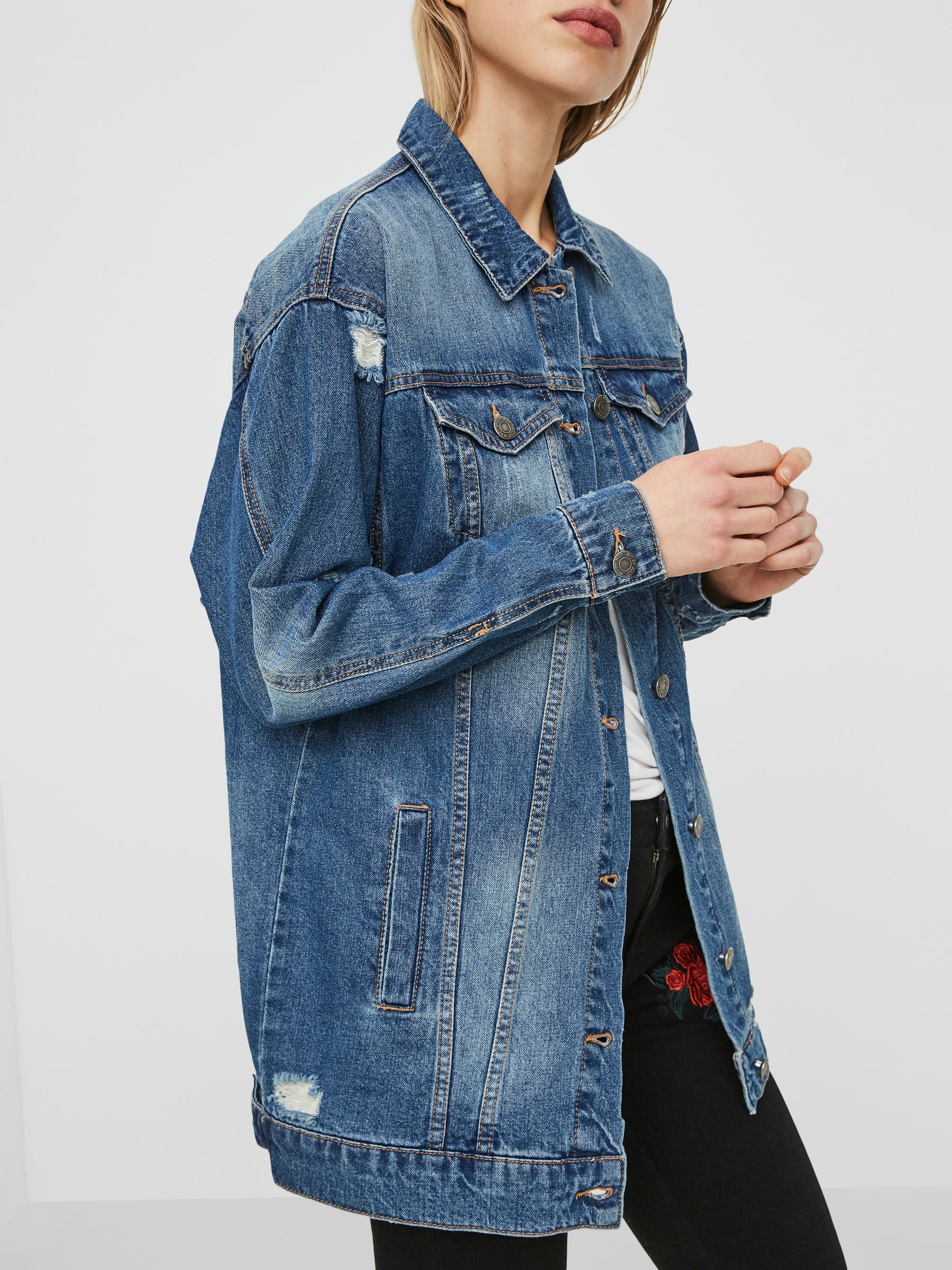 Noisy May veste en jean oversize délavée