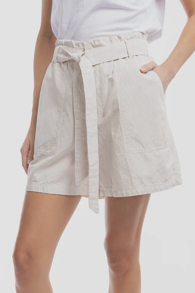Teddy Smith S-Joy SH short femme soft grège rayé