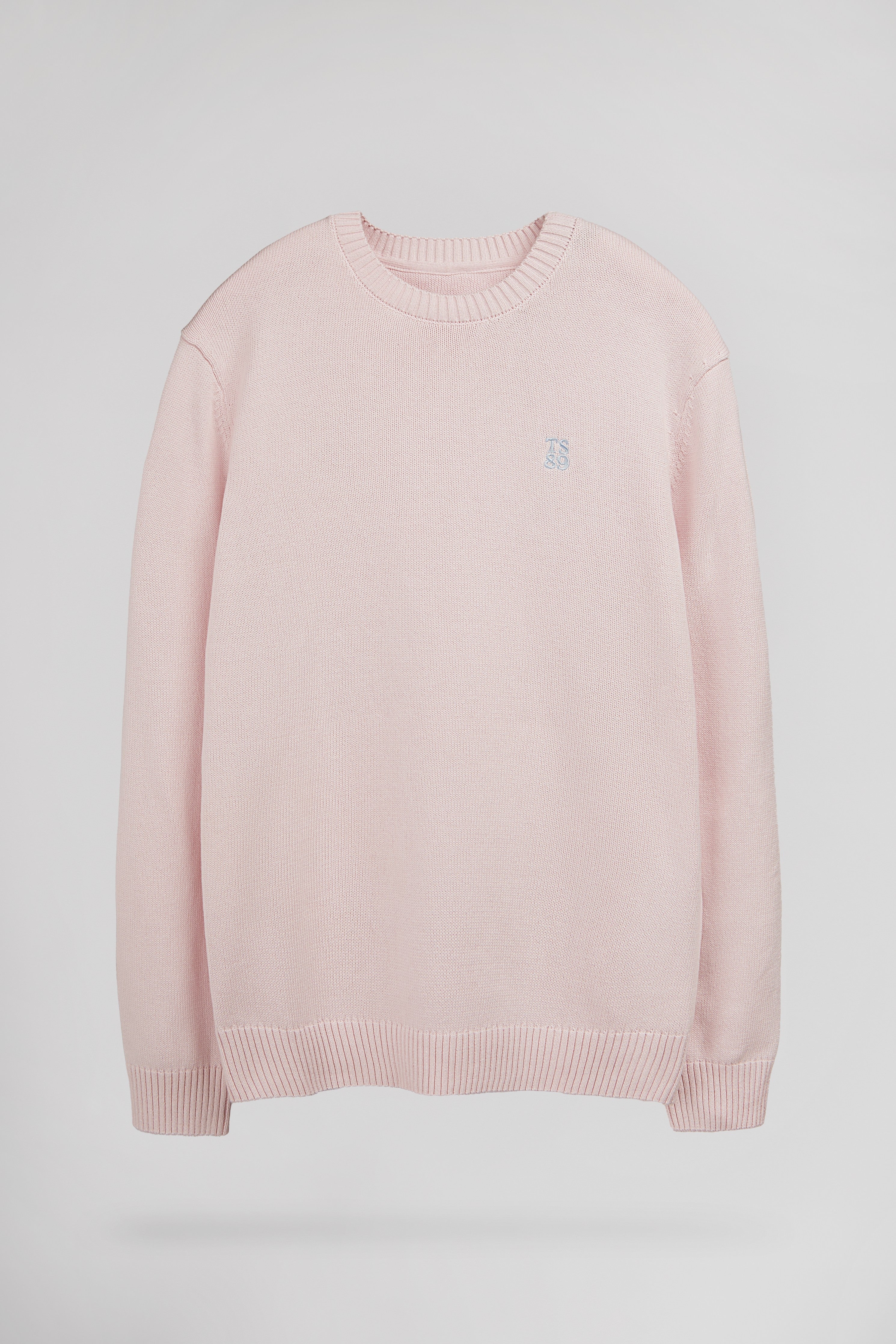 Teddy Smith P-Jimmy Pink Shirt pull homme coton col rond
