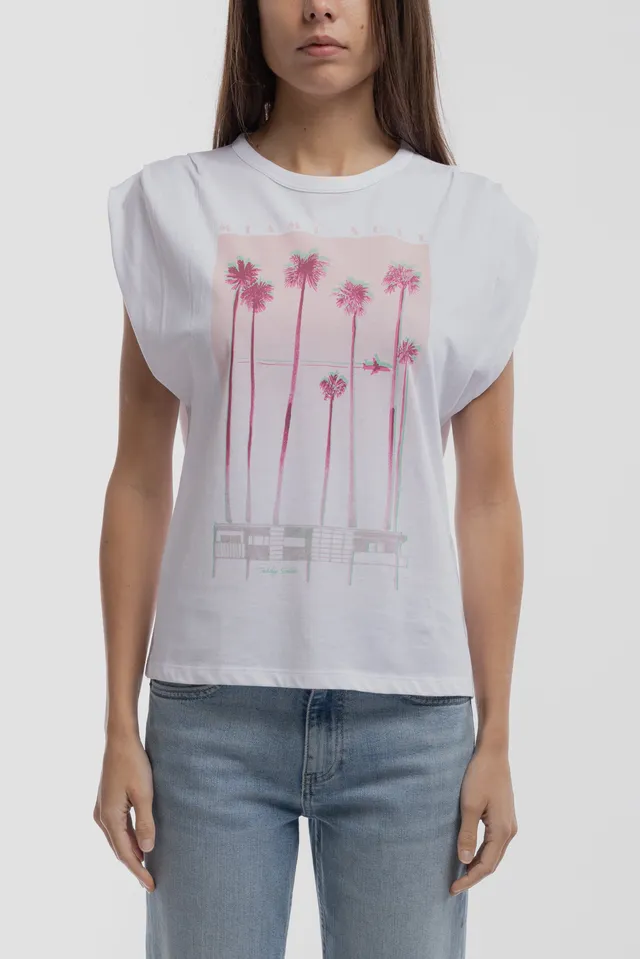 Teddy Smith T-Miami débardeur femme blanc coton