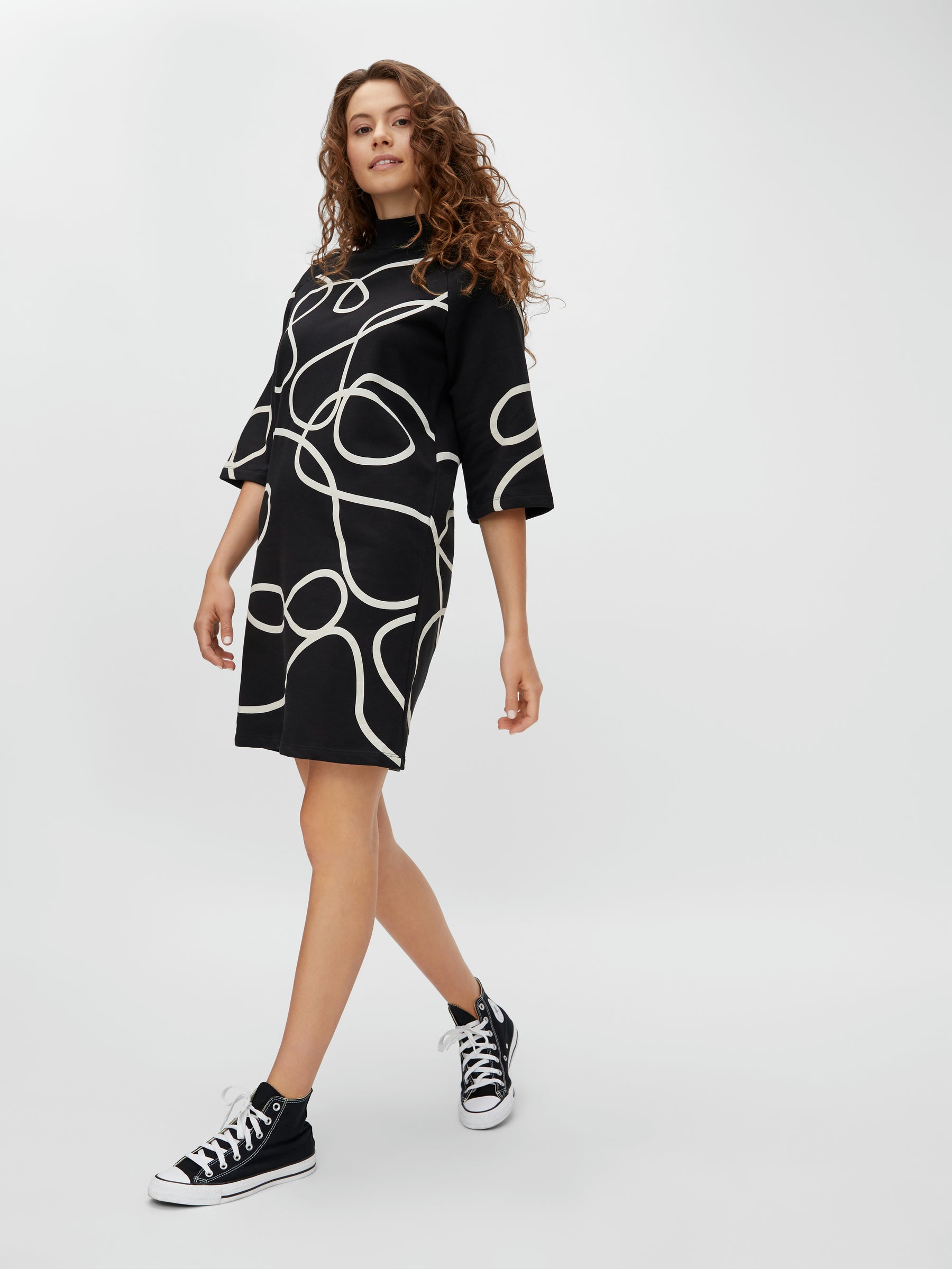 Noisy May robe midi imprimée col montant