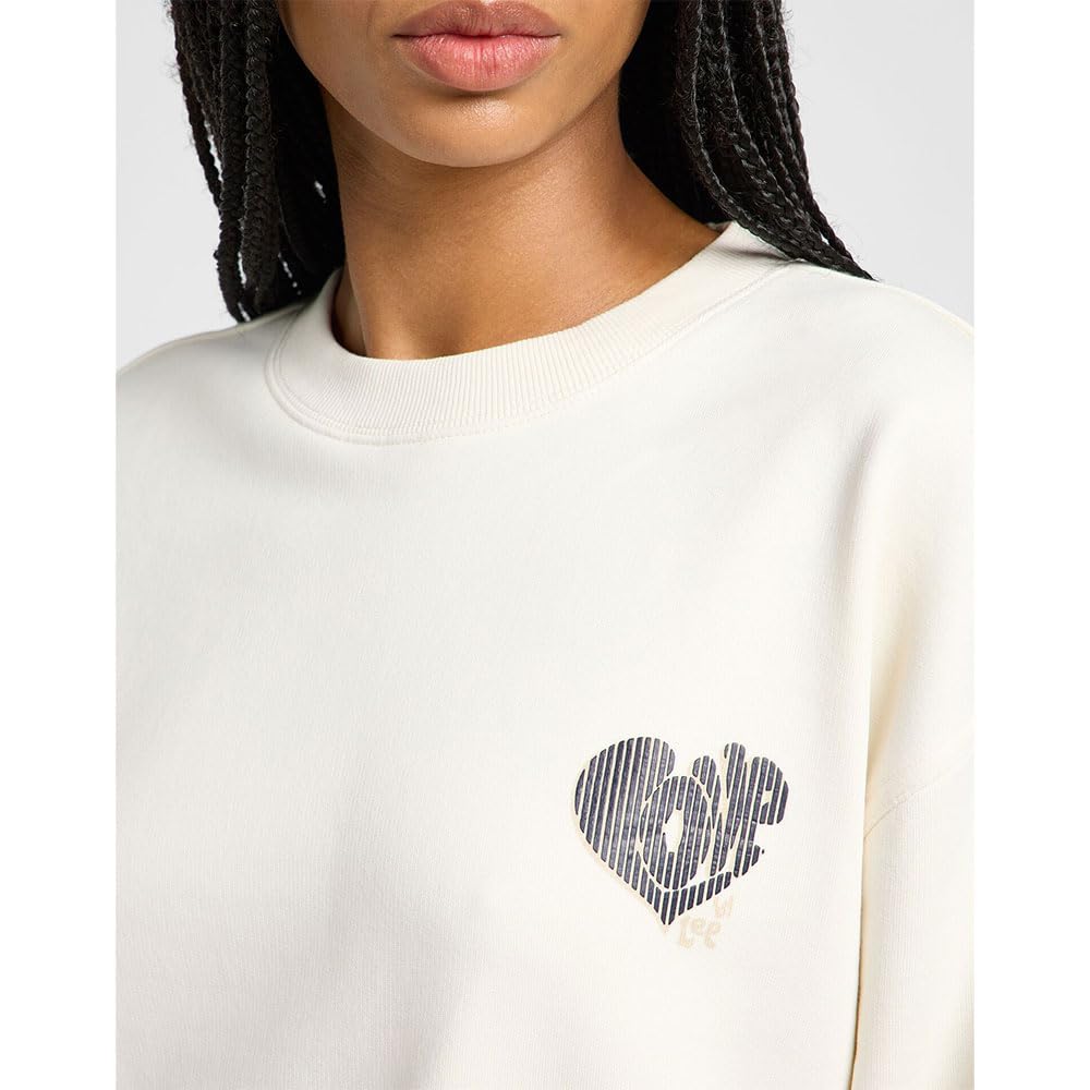 Lee Relaxed Graphic Crew sweat femme L écru