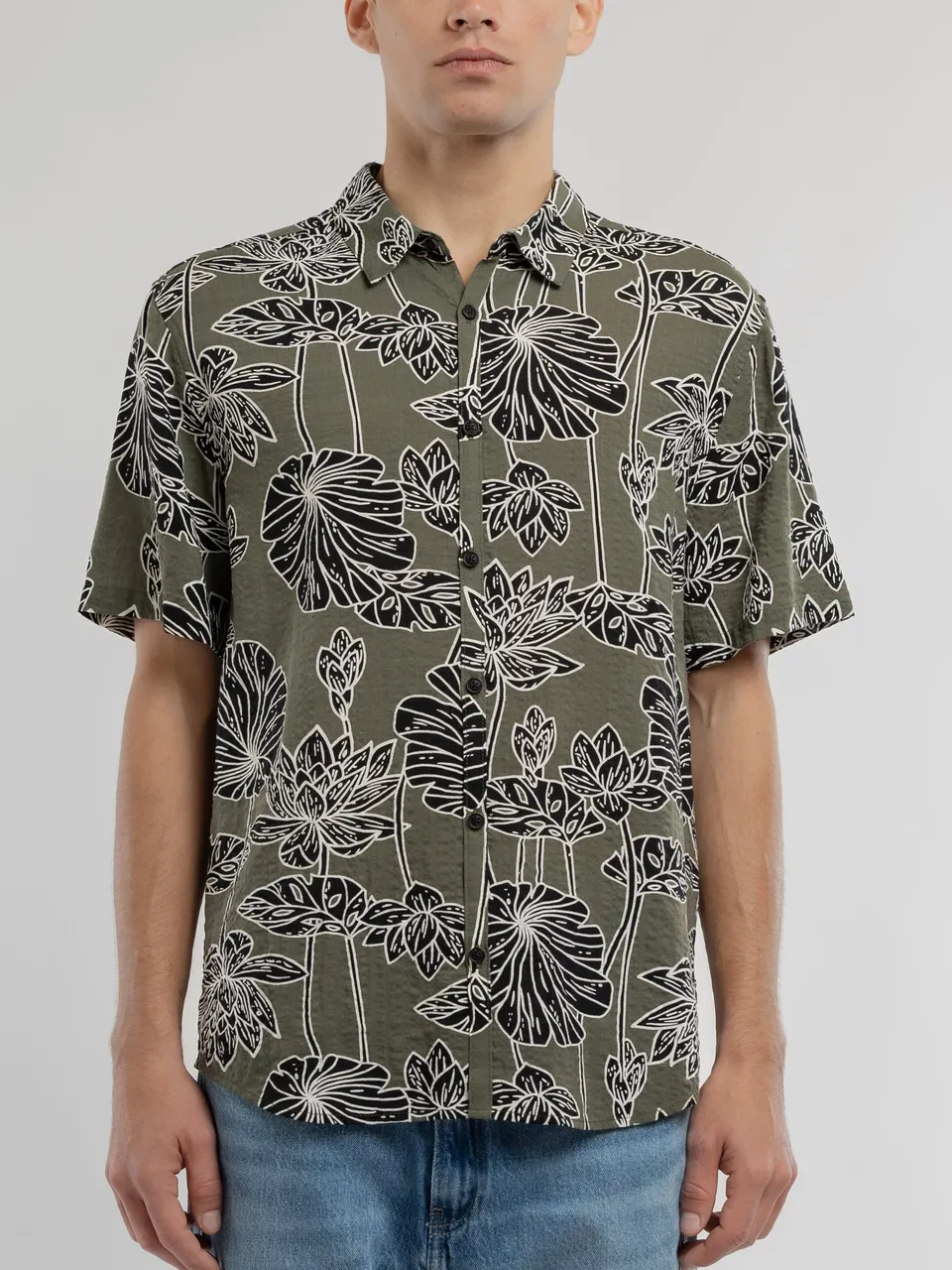 Teddy Smith C-Dixon MC Chemise Kaki Homme Fleurs